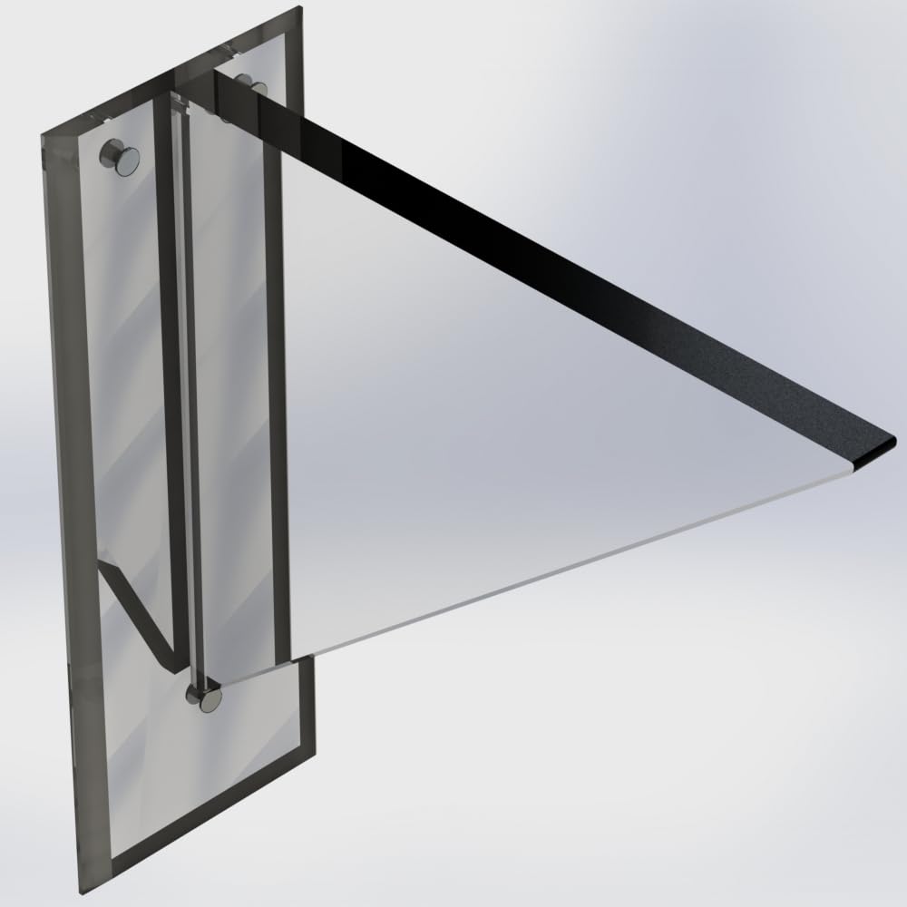 8 Inch Mirror Back Flush Top No Lip Acrylic Shelf Support - Pair for Bathroom, Kitchen & Display Shelving