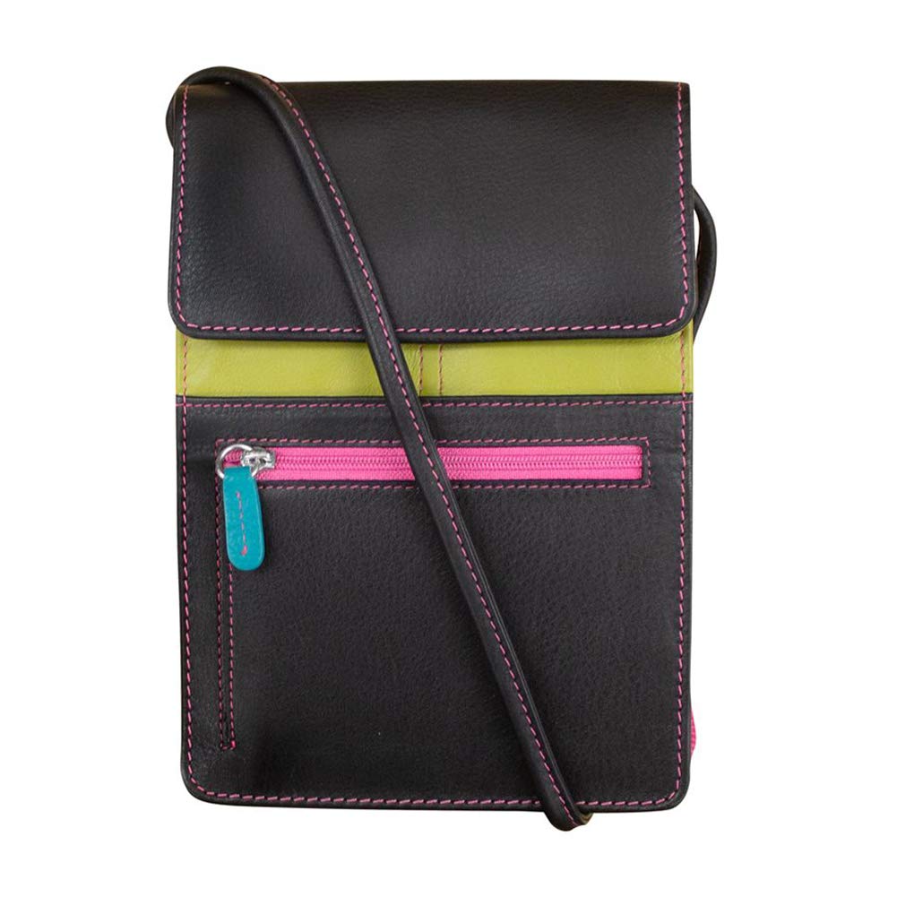 ili New York 6824 RFID Blocking Leather Organizer with String - Black Brights | Slim Wallet for Men & Women | Perfect for Travel, Business & Everyday Use