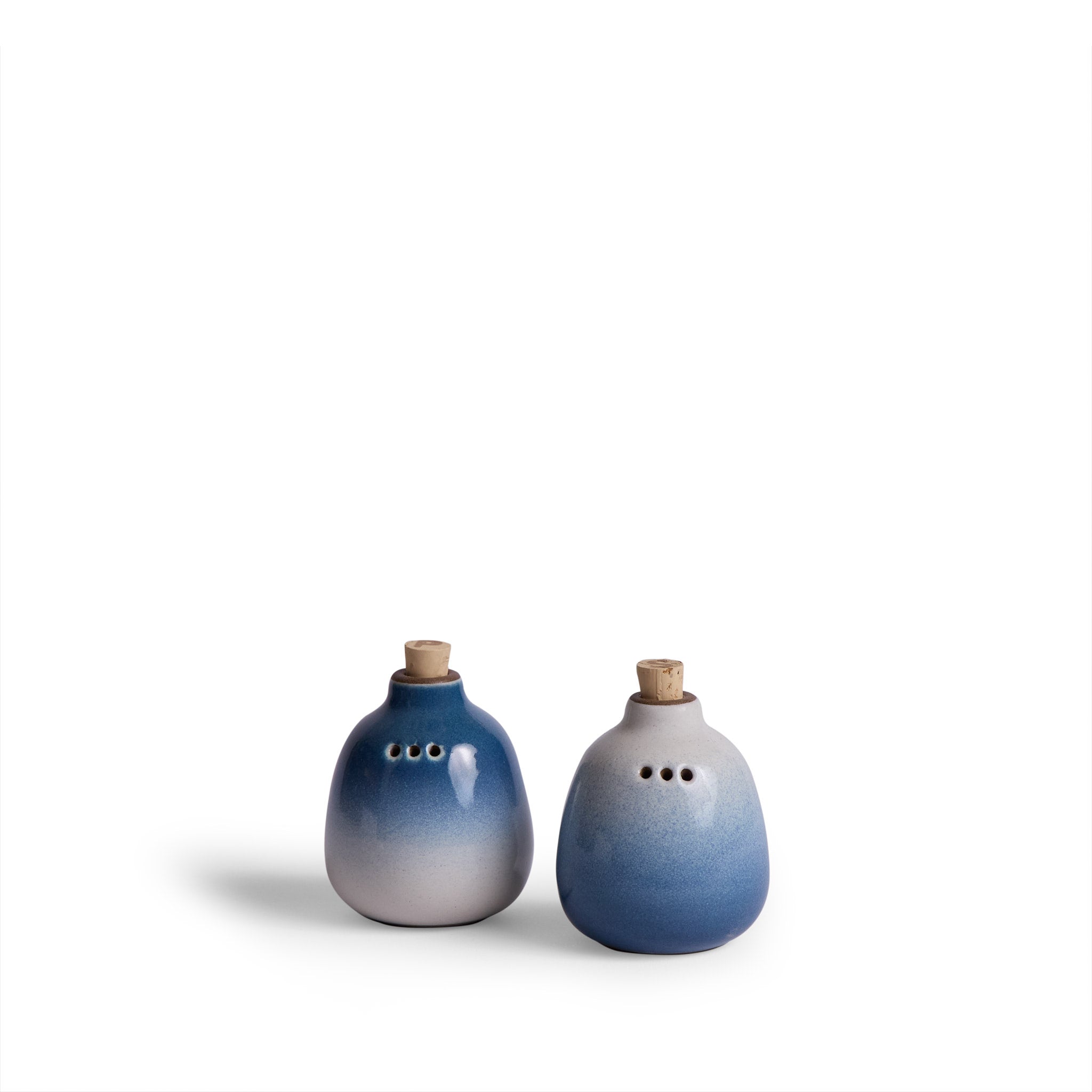Premium Opal Pacific & Buckwheat Salt and Pepper Shakers Set - Elegant Glass Spice Dispensers for Dining Table, Kitchen, and Restaurant Use