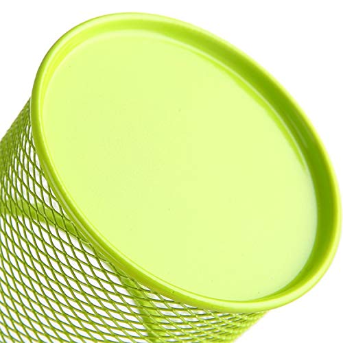 Metal Mesh Pen Holder for Desk - Green Wire Mesh Pencil Cup Organizer for Office & Home | Perfect for Organizing Pens, Markers & Stationery on Work Desk or Study Table
