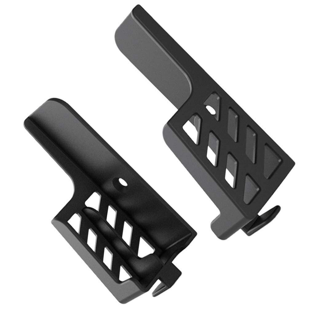 Wall Mount Phone Tablet Holder - Dual Slot Adjustable Stand for Smartphones & Tablets | Secure Hanging Storage Bracket | Perfect for Kitchen, Bedroom & Office (Black)