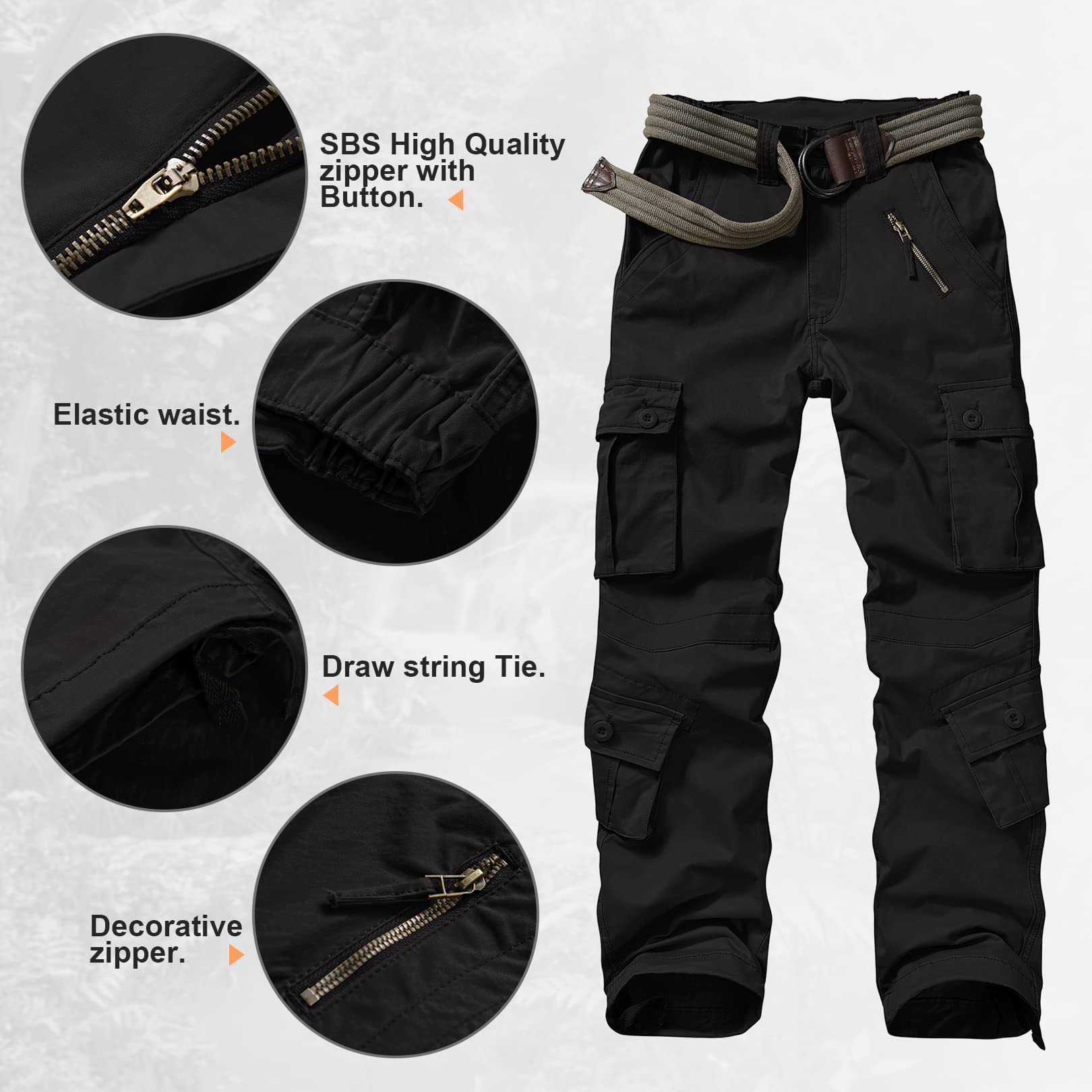 Alfiudad Women's Cargo Pants with Multiple Pockets - Casual Military Tactical Hiking Work Pants for Outdoor Adventures, Camping & Everyday Wear