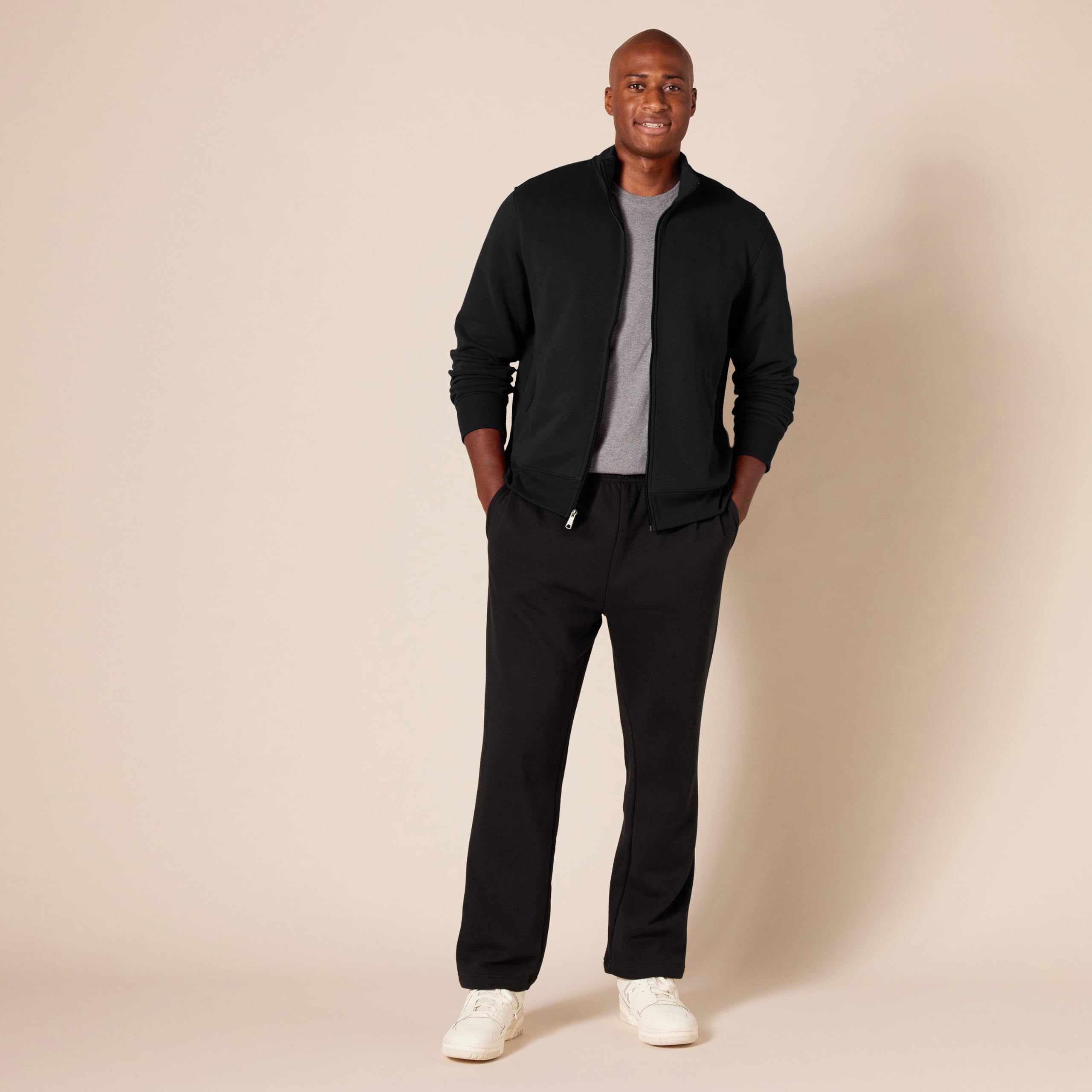 Amazon Essentials Men's Fleece Mock Neck Zip-Up Sweatshirt | Warm Winter Pullover for Casual Wear, Outdoor Activities & Layering