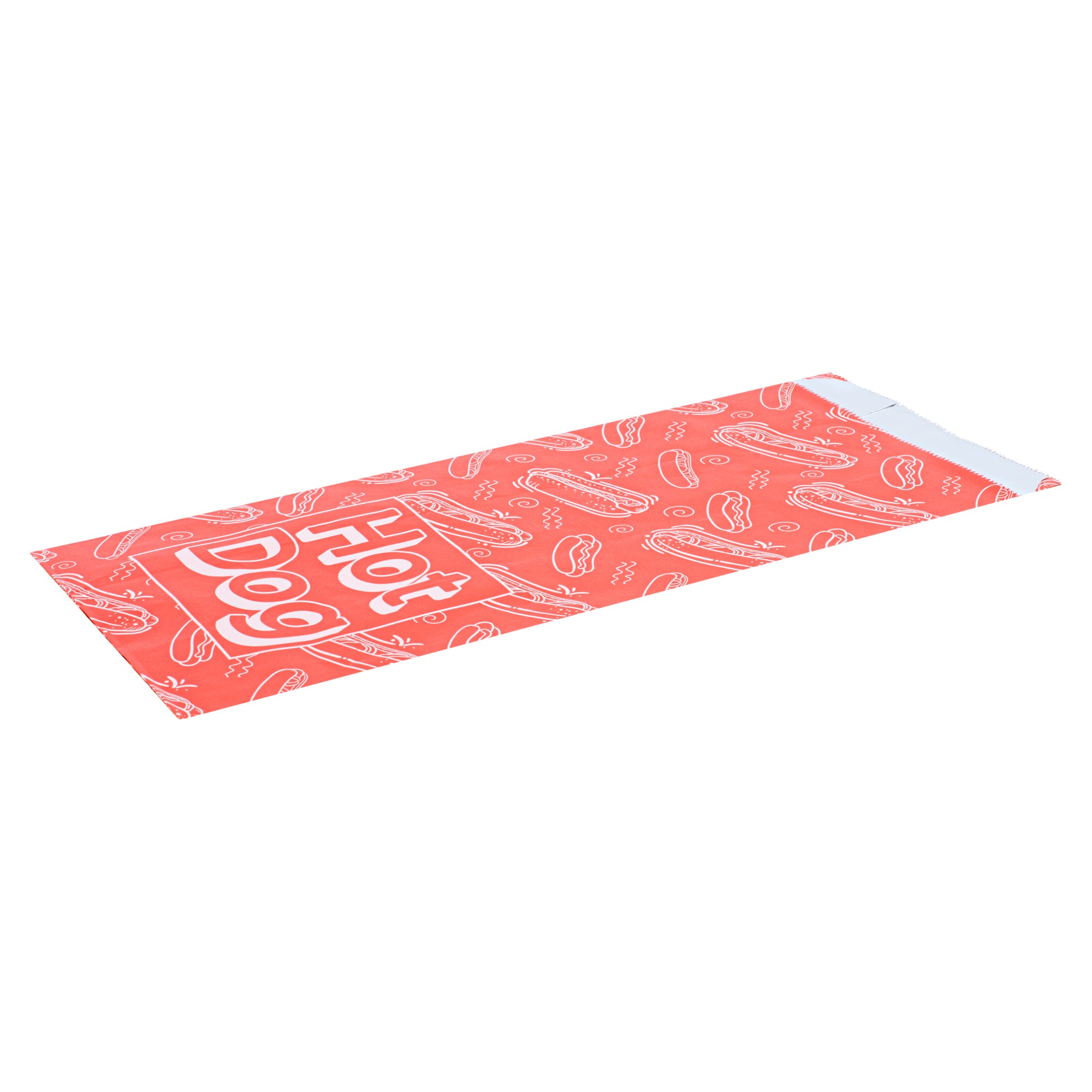 Premium Red Printed Hot Dog Foil Bags - 1/2 Gallon Size (4.25