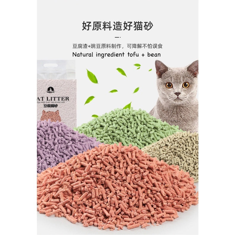 Organic Tofu Cat Litter - 6L Natural & Eco-Friendly Clumping Litter for Cats - Low Dust & Light Scent - Perfect for Multi-Cat Households & Small Spaces