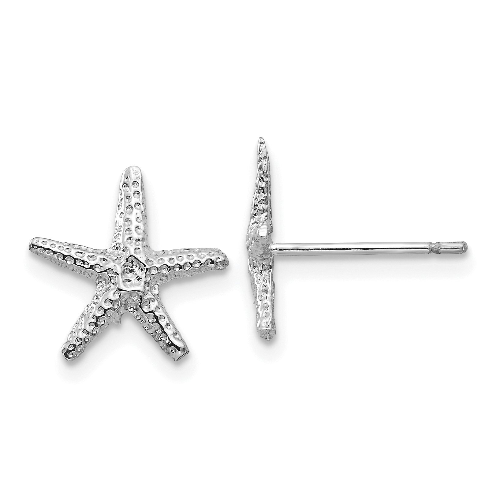 14K White Gold Starfish Post Earrings for Women - Dainty Ocean-Themed Jewelry for Beach Vacations, Summer Outfits & Gifts