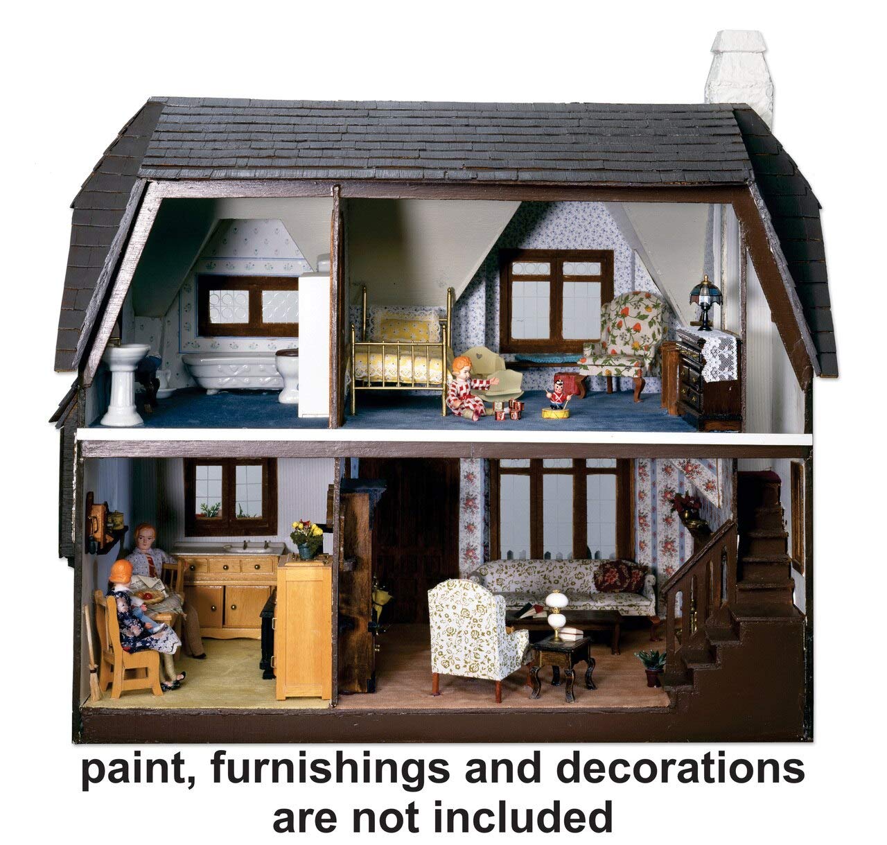 Greenleaf Glencroft Dollhouse Kit - 1 Inch Scale Miniature House Model for Collectors & DIY Enthusiasts | Perfect for Home Decor, Gifts & Creative Play