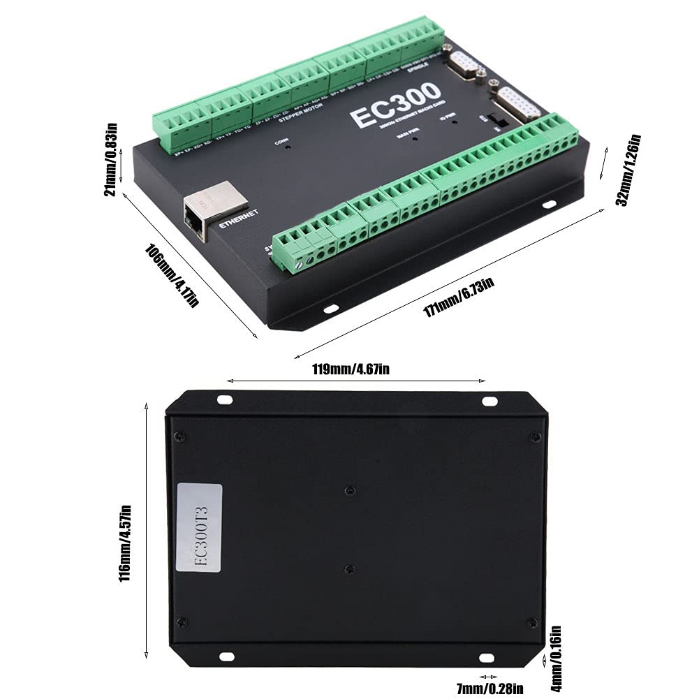 Oumefar 3-6 Axis 300kHz Ethernet Motion Controller EC300 CNC Control System - High Precision Motion Control Card for CNC Machines, Robotics & Automation (3 Axis) - Perfect for Industrial Automation, CNC Machining & DIY Projects