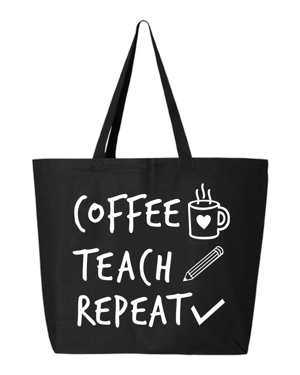 Shop4Ever® Jumbo Heavy Duty Canvas Tote Bag - 10oz Reusable Shopping Bag for Teachers, Coffee Lovers | Perfect Teacher Appreciation Gift, Grocery & Beach Tote | Durable & Eco-Friendly