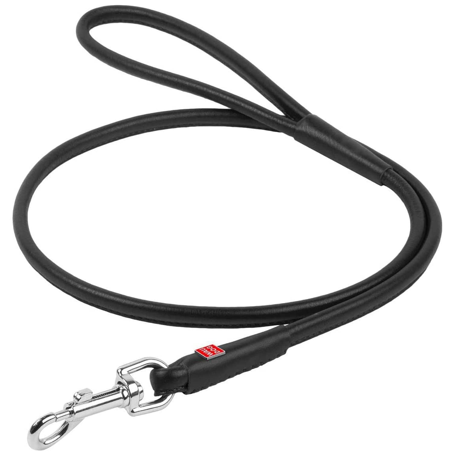 Premium 6Ft Rolled Leather Dog Leash - Heavy Duty 0.3in Leather Lead for Small, Medium & Large Dogs | Durable Training Leash for Walking, Running & Outdoor Activities | Strong Pet Leash for Large Breed Dogs (Black) - Perfect for Daily Walks, Park Visits & Obedience Training