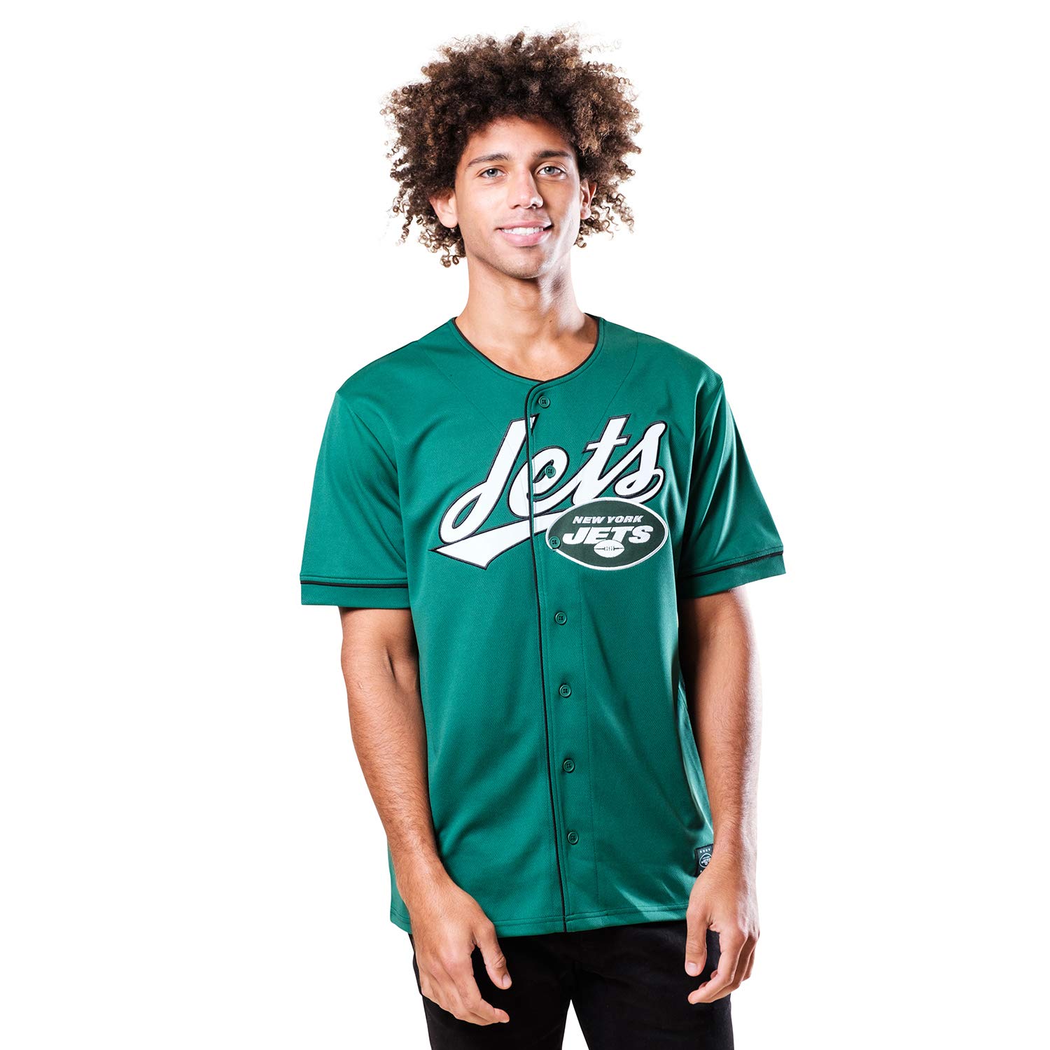 NFL Men's Game Day Button Down Baseball Mesh Jersey Shirt - Breathable & Comfortable for Football Fans | Perfect for Tailgating, Sports Bars & Game Day Outfits