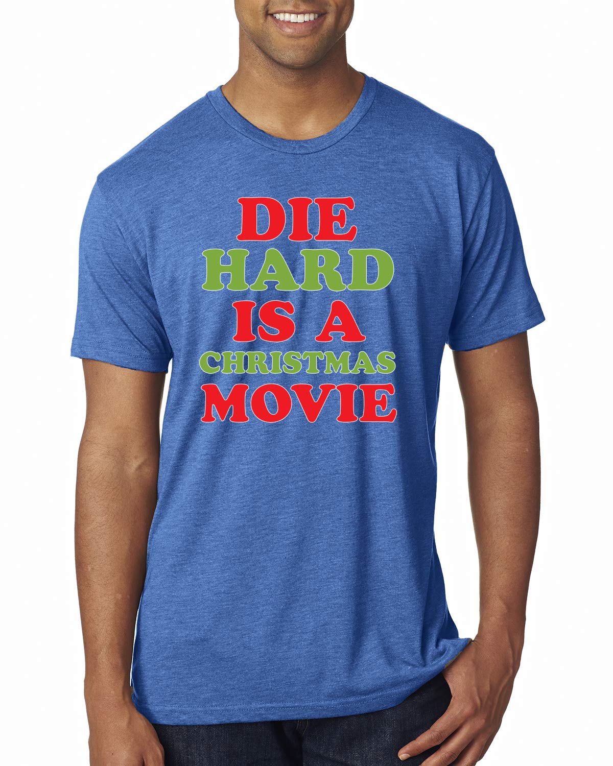 Die Hard is a Christmas Movie Men's Premium Tri-Blend T-Shirt - Soft Vintage Style Tee for Holiday Parties & Bruce Willis Fans