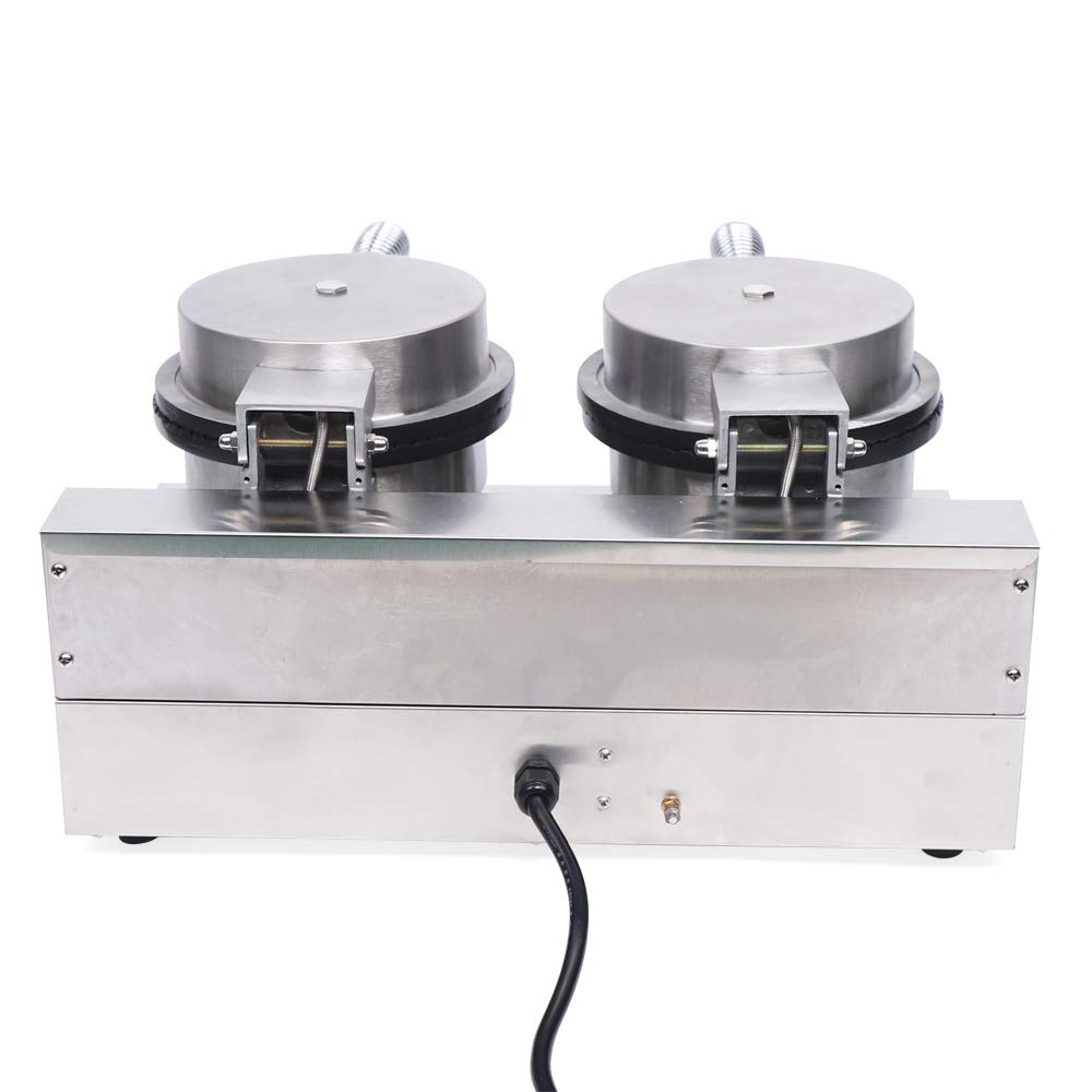 Commercial Waffle Maker - Nonstick Electric Mini Waffle Iron for Ice Cream Cones & Belgian Waffles, Dual Heating Plates with Adjustable Temperature (50-300°C) & Timer, 1200W - Perfect for Breakfast, Desserts & Cafes
