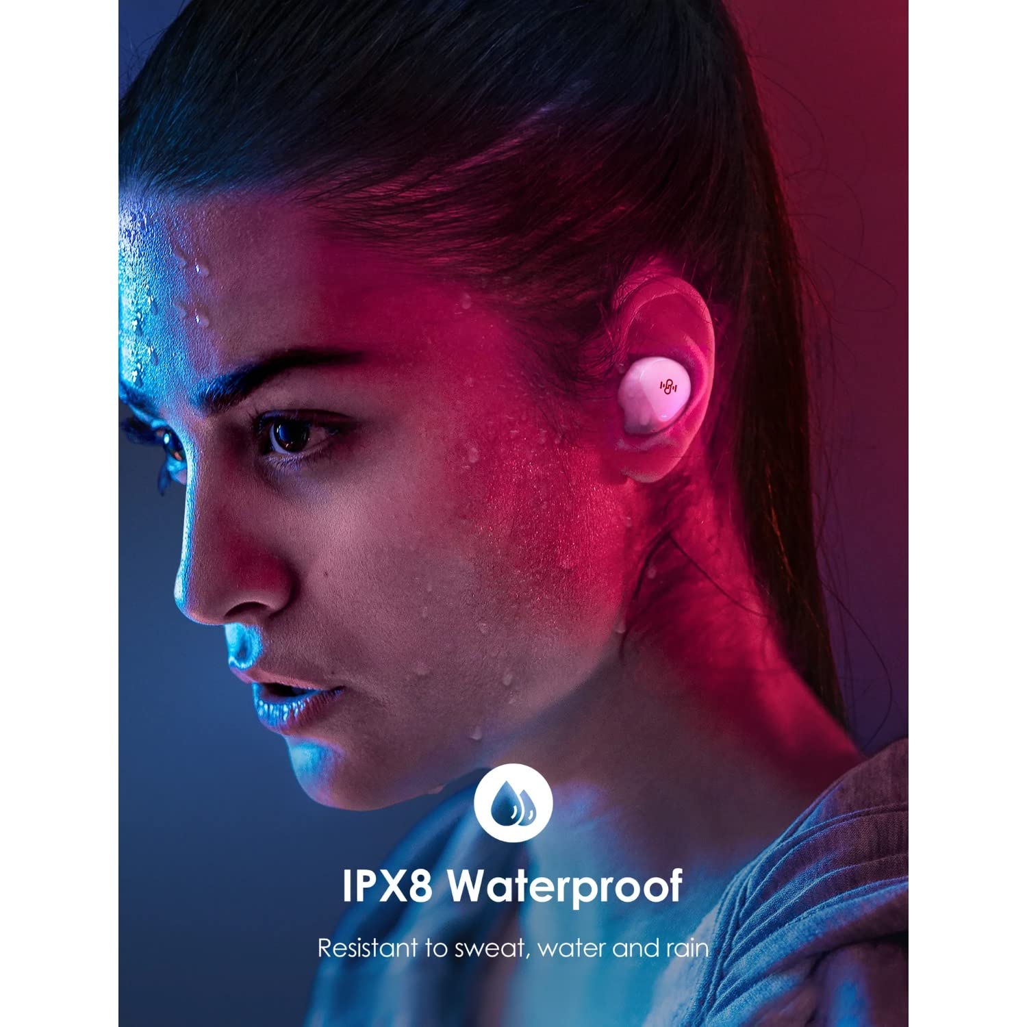 Wireless Bluetooth Earbuds V5.2 with 4 Microphones, Ultra Lightweight Noise Cancelling Earbuds for Running, Workout & Commuting