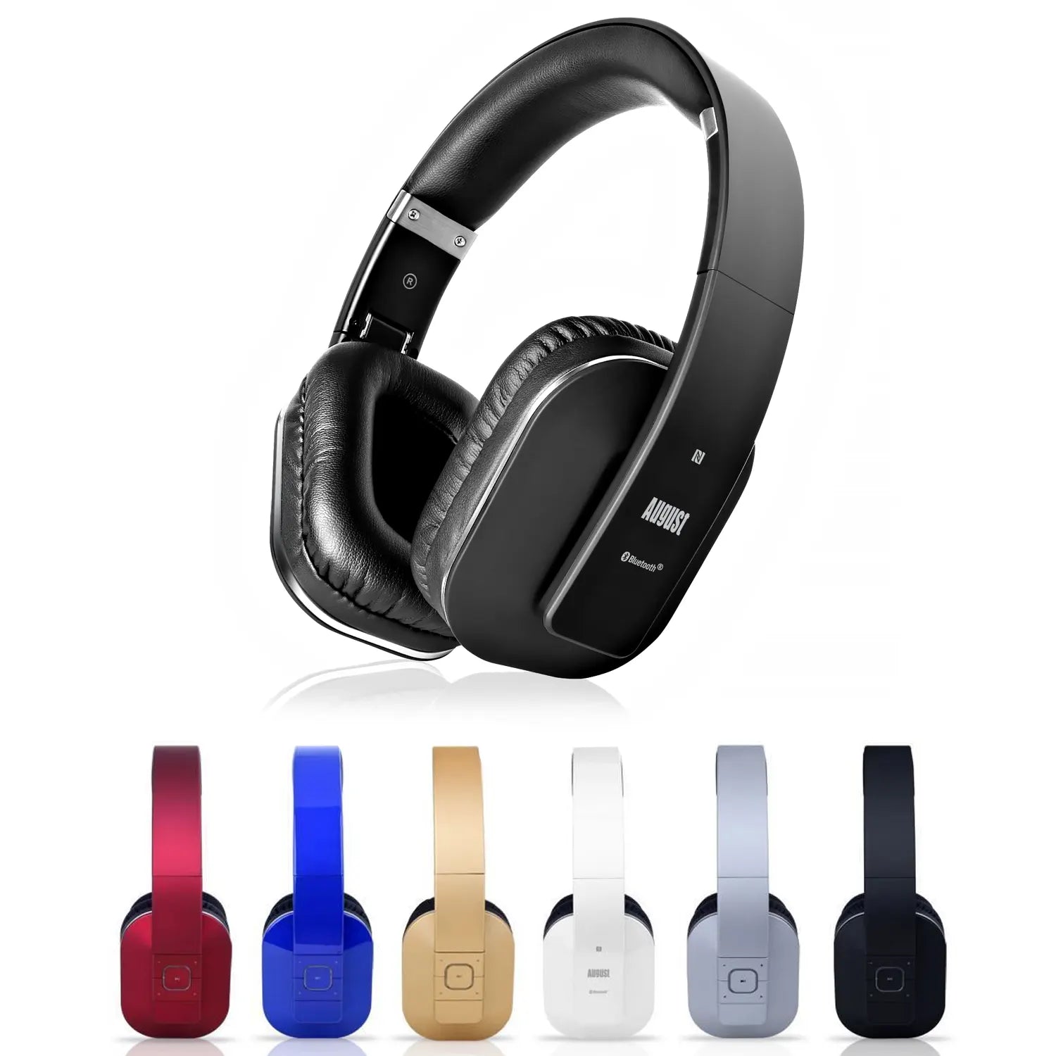 Refurbished August EP650 Bluetooth Over-Ear Headphones with NFC & aptX Low Latency - Wireless Headset for PC, Mobile, Gaming & Travel [Certified Renewed]