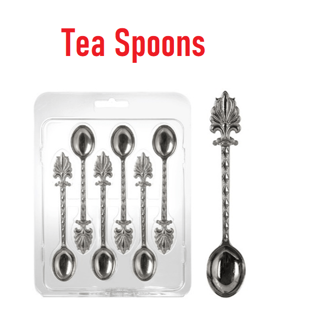 Premium Stainless Steel Tea Spoons Set of 6 - Elegant Silver Color Dessert Spoons for Tea, Coffee, Desserts & Table Setting