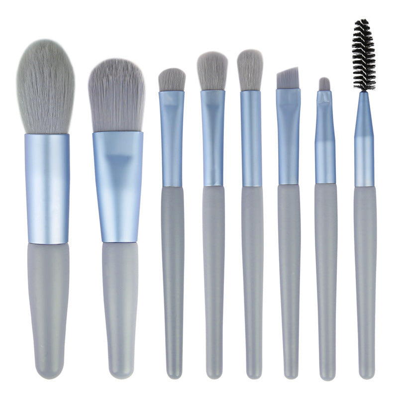 8-Piece Morandi Makeup Brush Set - Soft Synthetic Bristles for Foundation, Blending & Contouring - Perfect for Professional Makeup Artists & Beginners