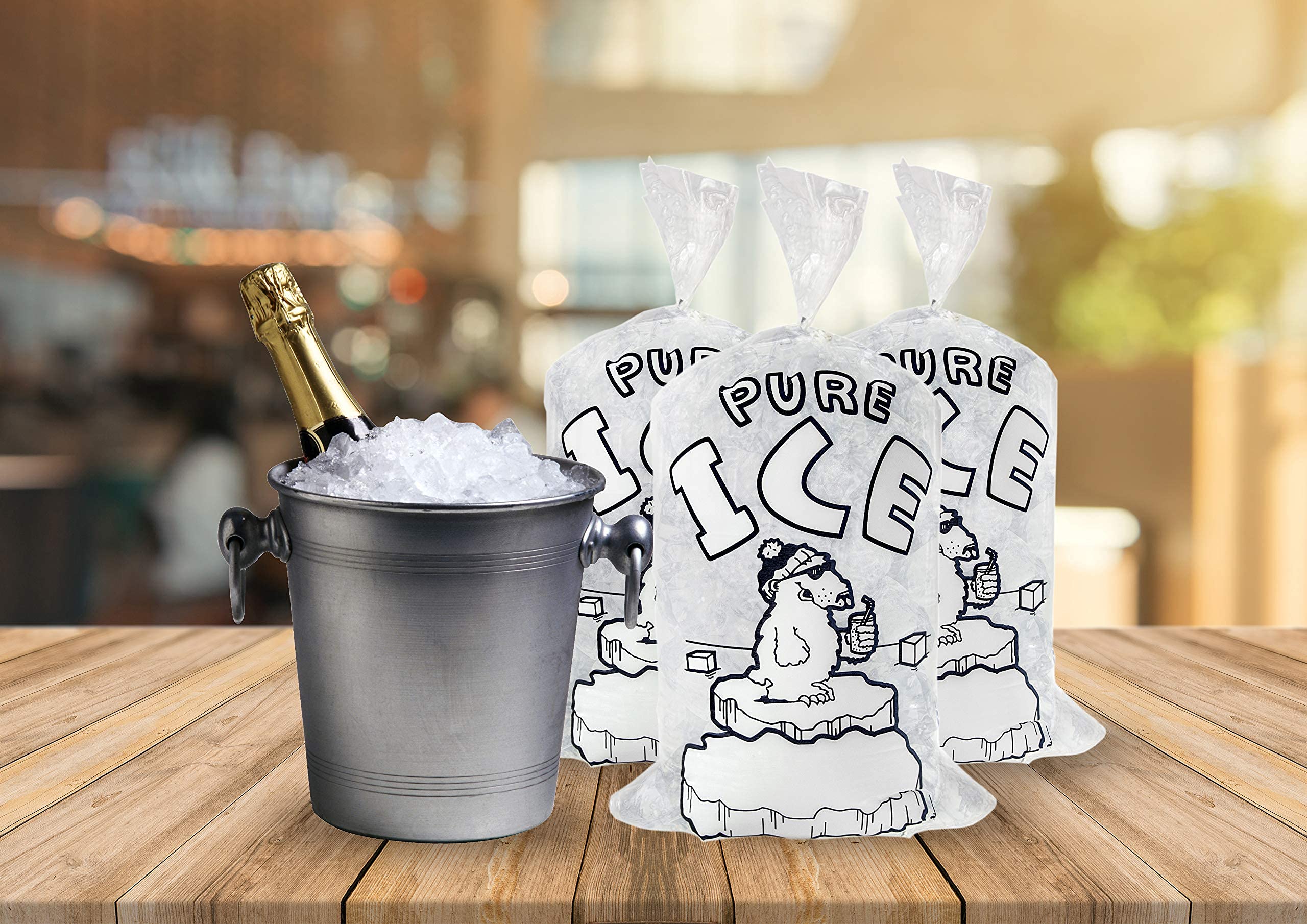 APQ 1000 Pack 11x22 Inch Plain Top Ice Bags with Twist Ties - 1.5 Mil Thick BPA Free Food Grade Safe Plastic - Perfect for Party Drinks, Commercial Ice Storage & Food Preservation