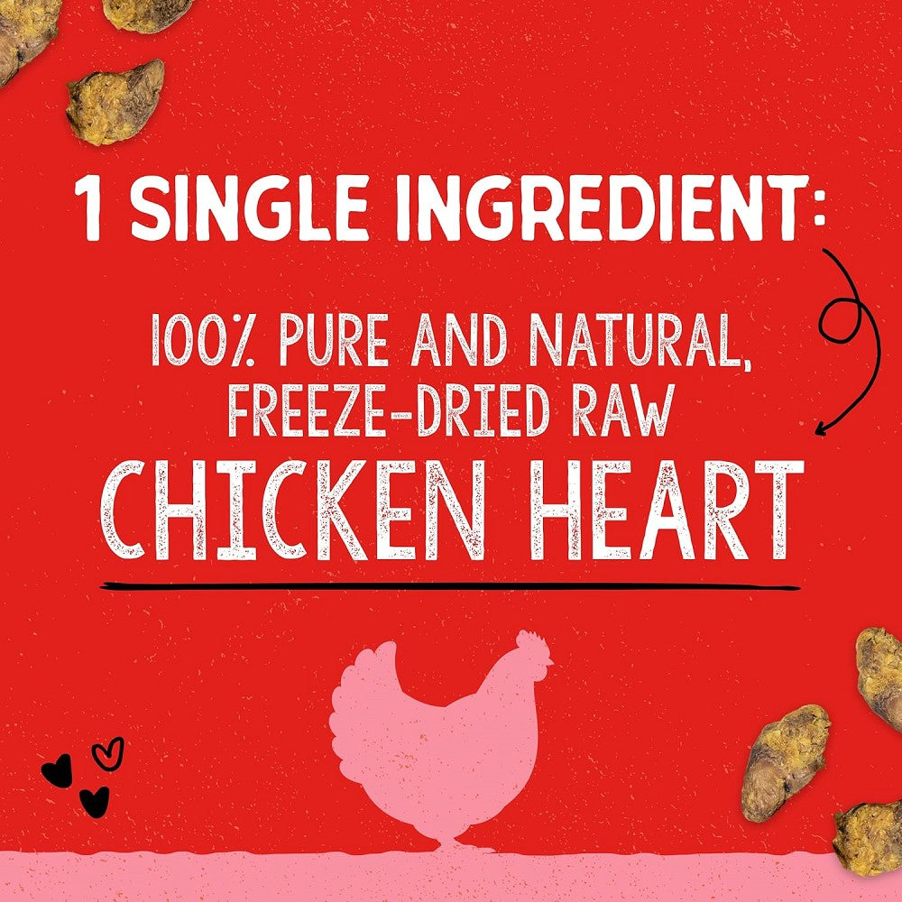 Freeze Dried Chicken Heart Dog Treats - High Protein, Grain Free, All Natural Training Snacks for Small & Large Dogs - Perfect for Training, Rewards & Outdoor Adventures
