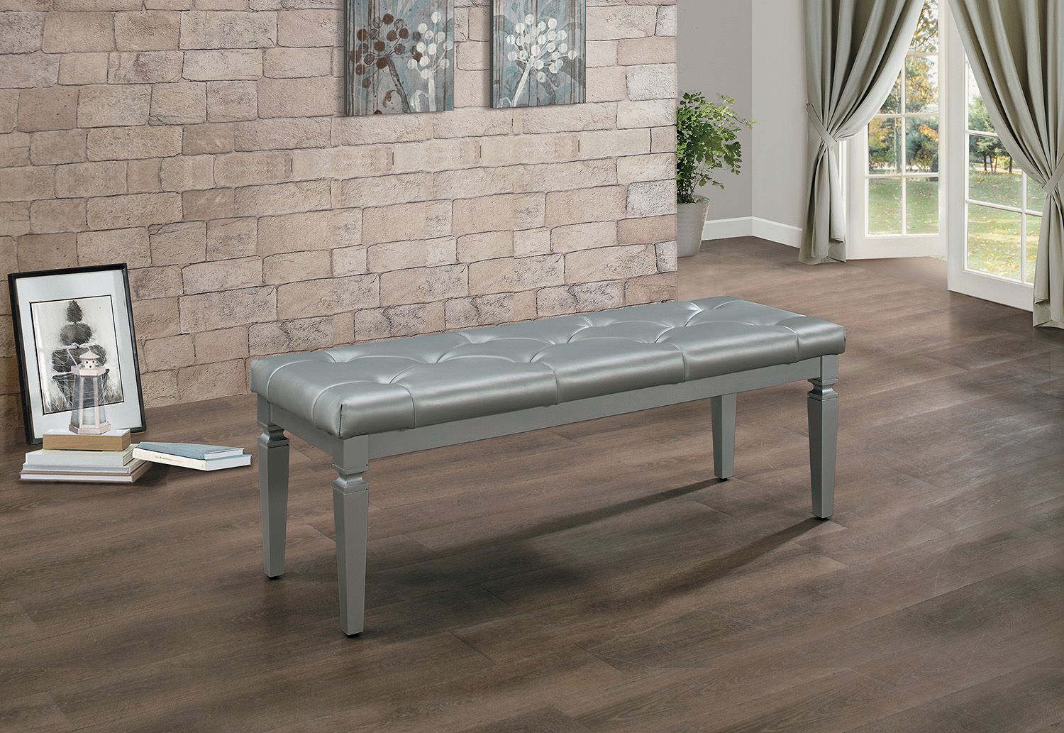 Allura Upholstered Bed Bench with Storage - Silver Velvet Finish | Perfect for Bedroom Seating, Footrest, and Extra Storage Space