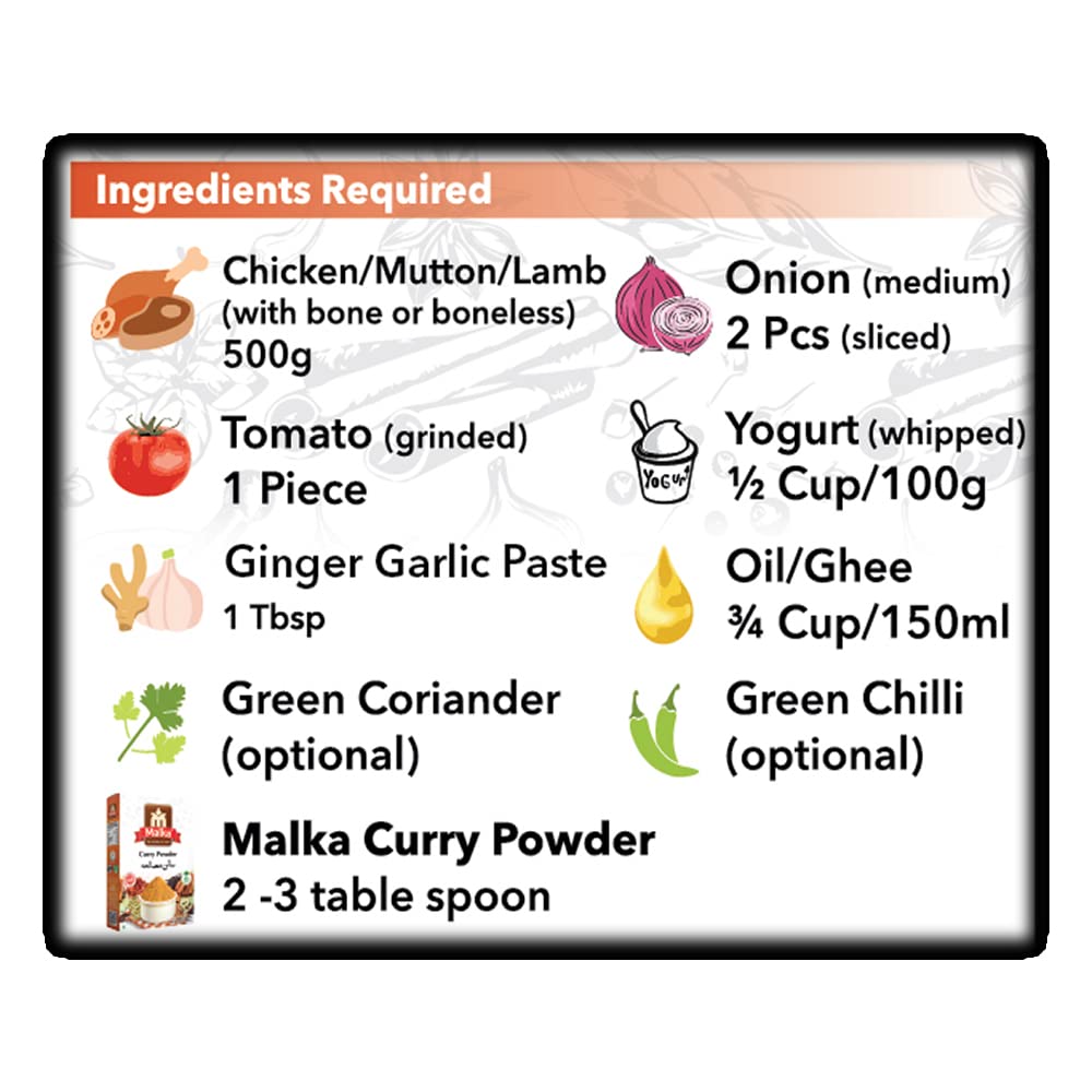 Organic Malka Spices Curry Powder Masala - Authentic Indian Blend (Pack of 3) for Cooking, Seasoning & Meal Prep - Perfect for Curry, Soups, Rice & Meat Dishes