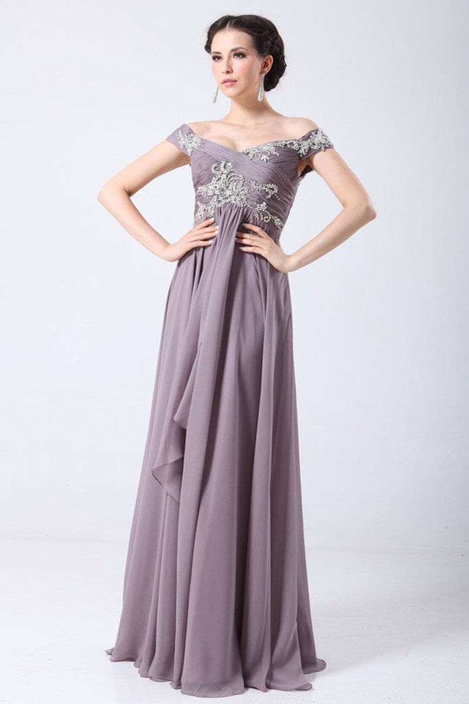 Elegant Off Shoulder Chiffon Prom Dress for Women - Formal Evening Gown for Homecoming, Wedding Guest & Special Occasions