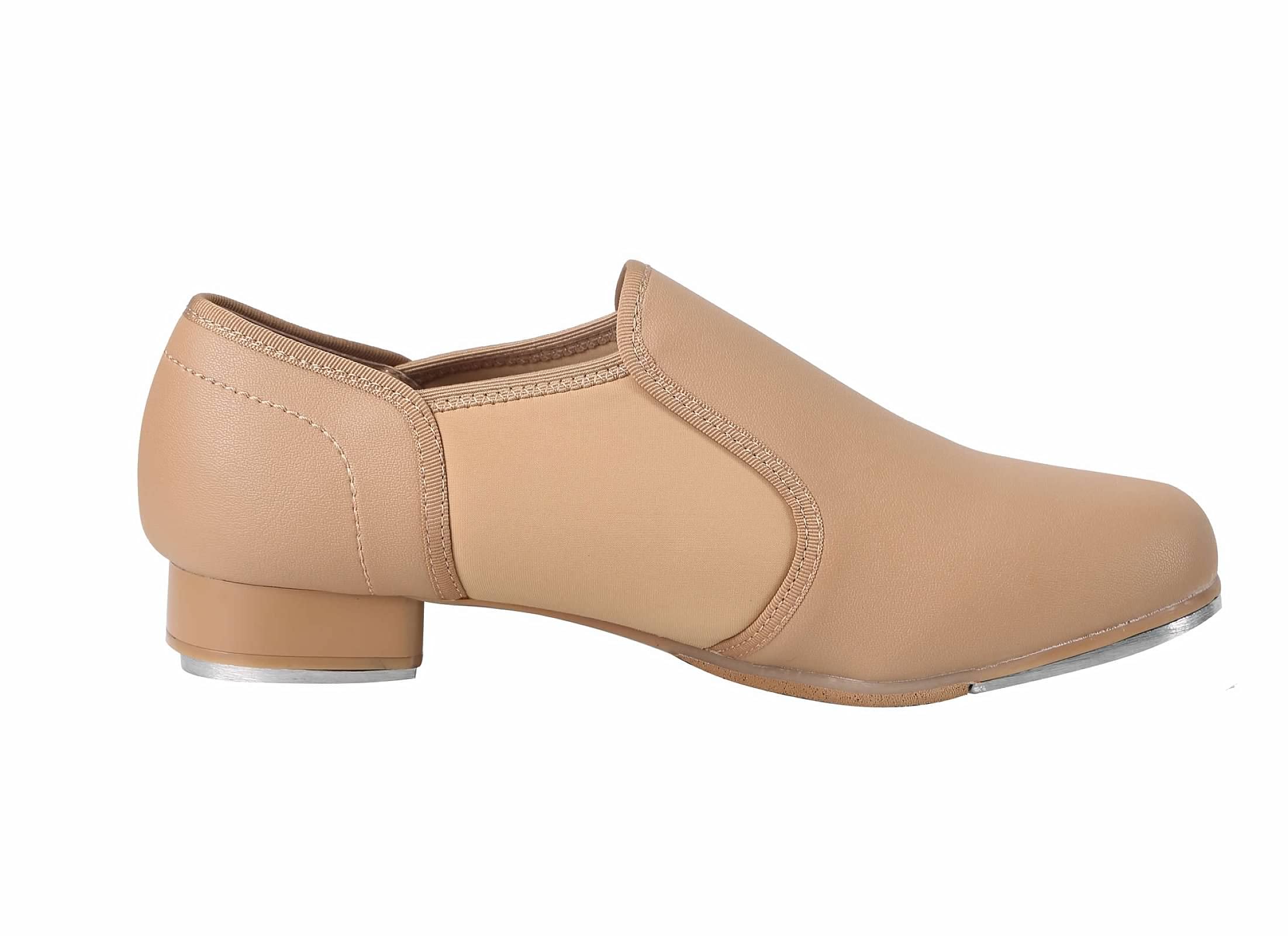Dynadans Manmade Leather Slip-On Tap Dance Shoes for Women & Men - Perfect for Ballroom, Jazz, and Tap Dance Performances
