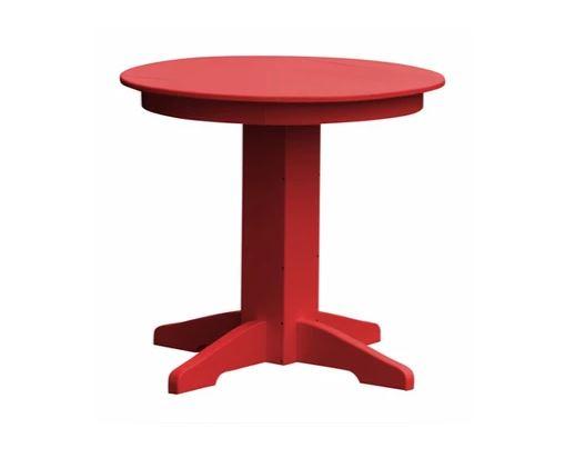 A&L Furniture 48 Inch Round Dining Table with Umbrella Hole - Solid Wood Kitchen Table for Indoor & Outdoor Use - Perfect for Patio, Garden, and Dining Room Decor