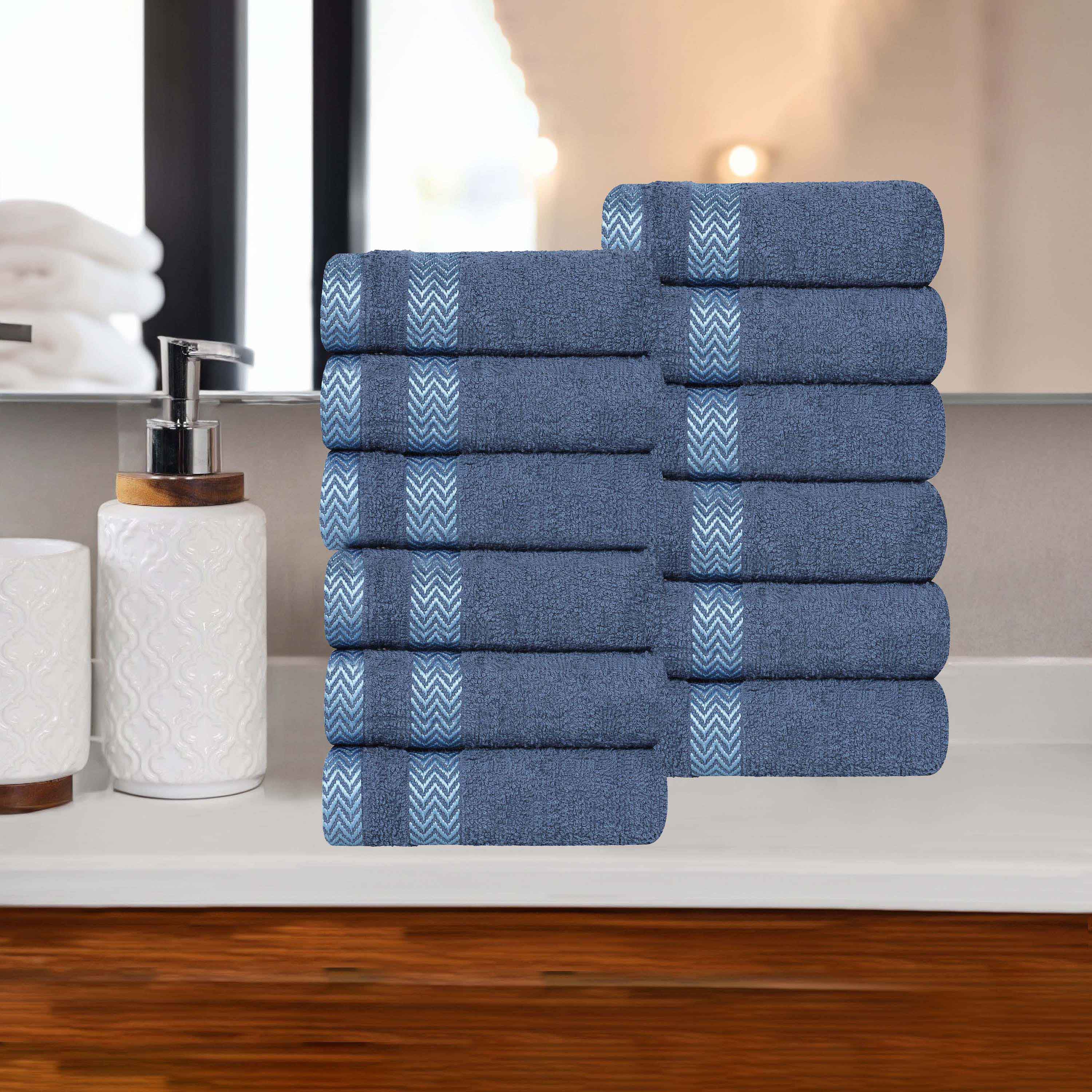 Premium 12-Pack Medium Weight Cotton Face Towels & Washcloths – Soft, Absorbent for Skincare, Makeup Removal, and Bathing