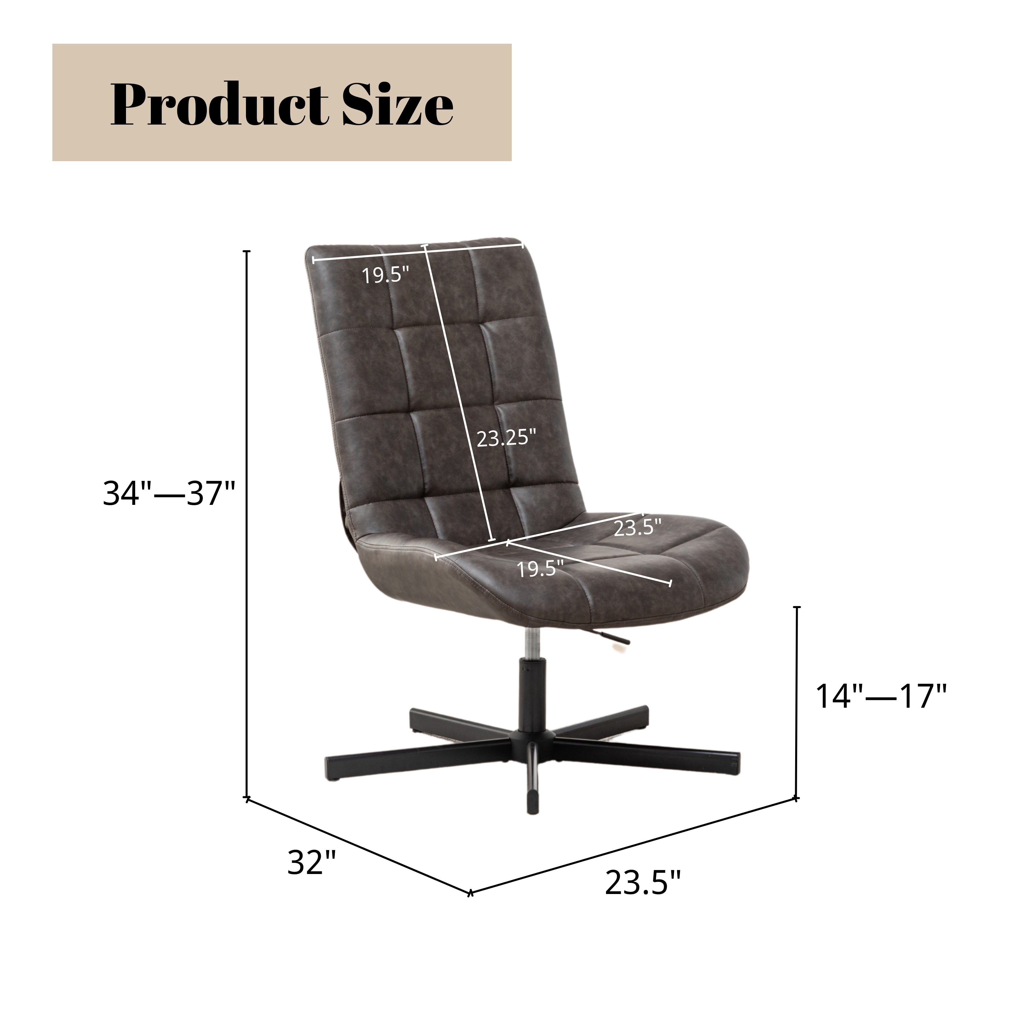 Roundhill Furniture Arlena Faux Leather Tufted Swivel Accent Chair - Modern Living Room Lounge Chair for Home Office, Reading Nook & Bedroom Decor