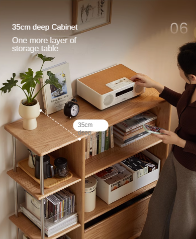 Oak Solid Wood Modern Bookcase - Stylish Bookshelf for Home & Office - Perfect for Living Room, Bedroom, and Study Room Organization