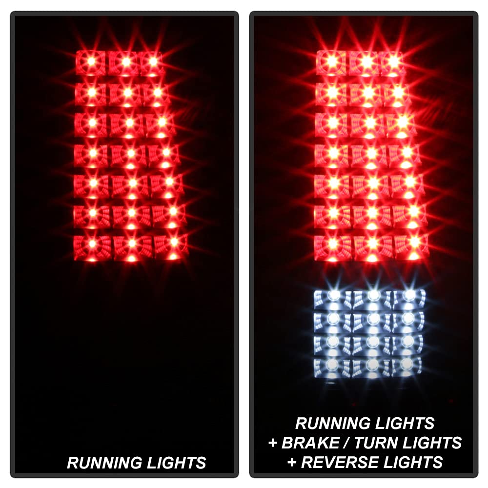 ACANII Full LED Tail Lights for 1999-2006 GMC Sierra 1500/2500/3500 & 1999-2002 Chevy Silverado - Black Left & Right Pair - Upgrade Your Truck's Style & Night Visibility for Safer Driving