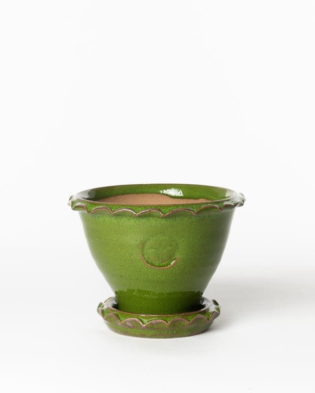 Kruka Sturehof Adelcrantz 11cm Green Ceramic Plant Pot - Perfect for Indoor Plants, Succulents, and Home Decor