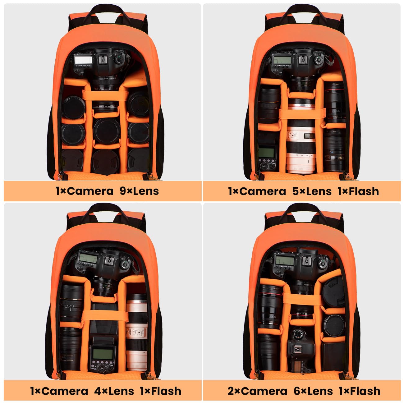 TARION Professional Waterproof Camera Backpack for DSLR SLR Cameras - Large Capacity Photography Bag with Padded Insert & 15'' Laptop Compartment (Ideal for Canon, Nikon, Fuji, Sony) - Perfect for Travel, Hiking, and Outdoor Photography