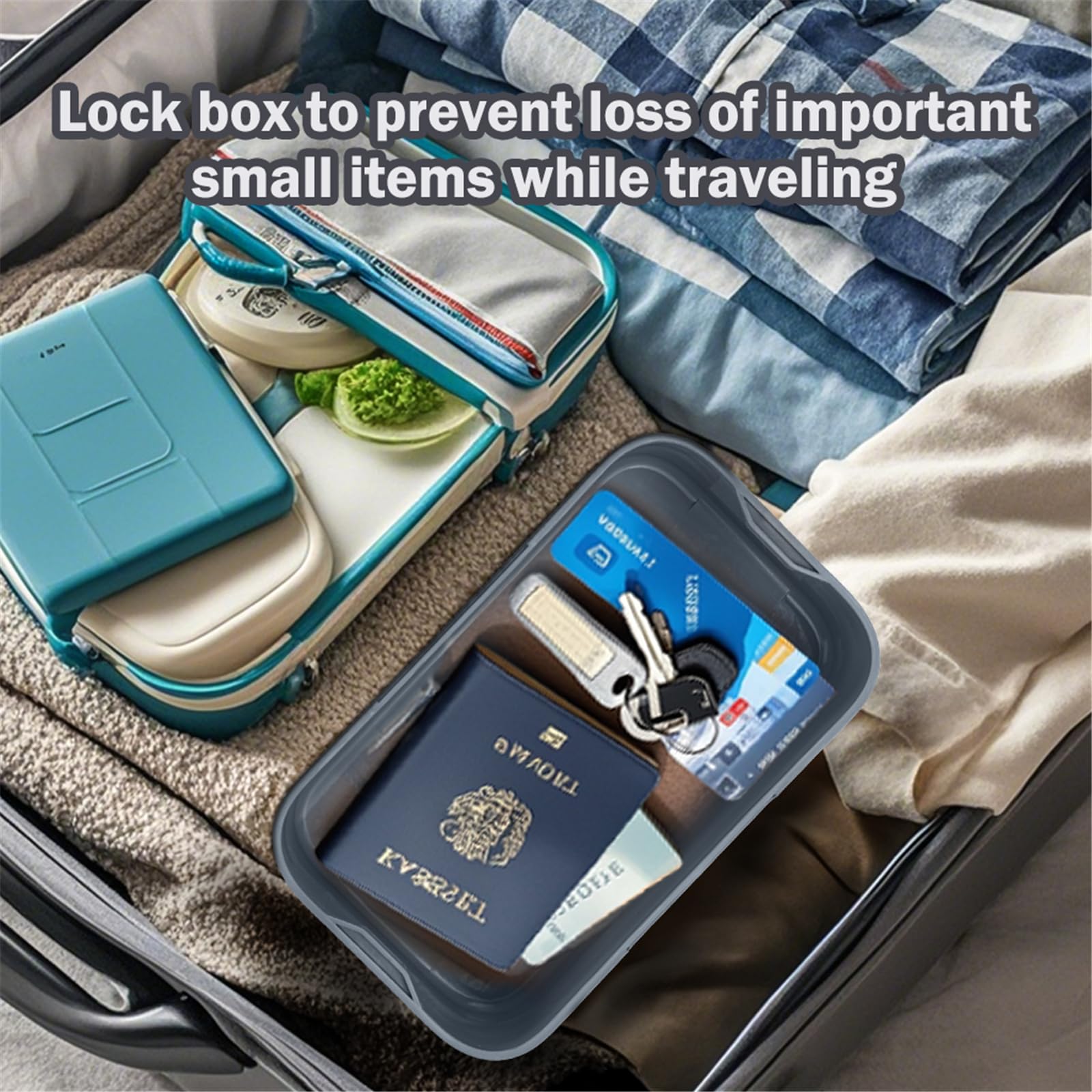 Secure Lockable Storage Box for Medicine, Food & Smart Devices - Travel Case, Refrigerator Bin & Small Lockbox for Office, Home, School - Ideal for Organizing Medications, Snacks & Valuables - Perfect Gift for Father's Day, Travel & Home Security