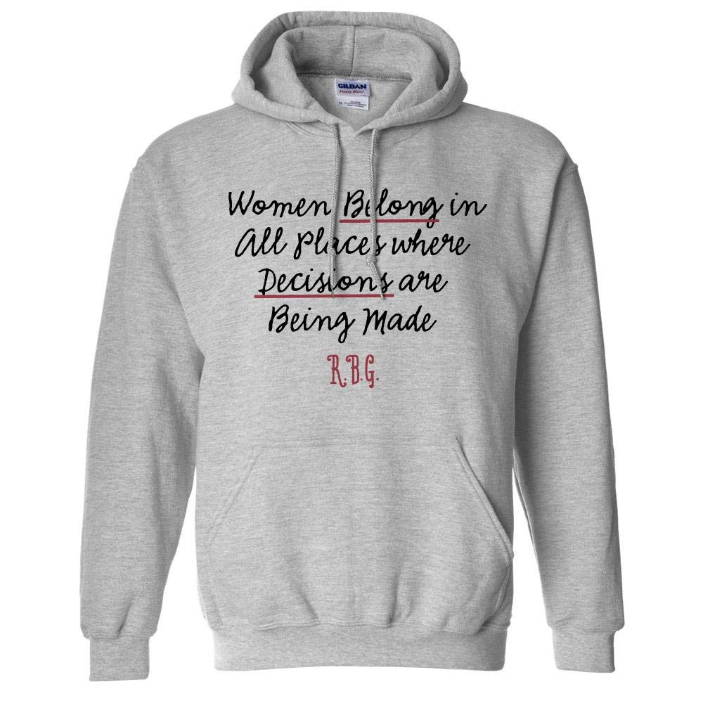 TeesAndTankYou Women's RBG Hoodie - Unisex Pullover Sweatshirt | Feminist Apparel for Casual Wear & Political Activism