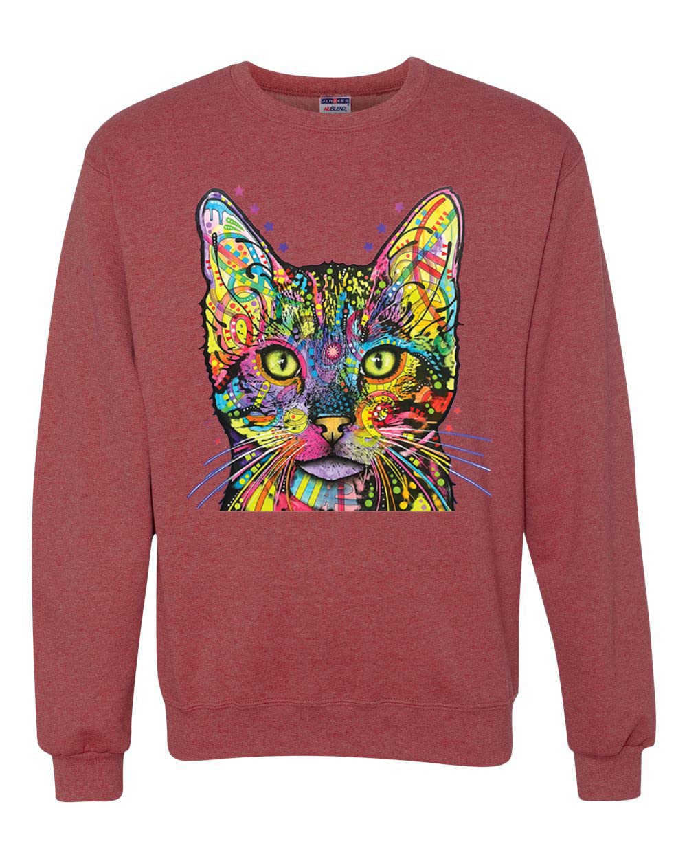 Colorful Cat Sweatshirt | Cat Mom & Cat Dad Unisex Crewneck | Dean Russo Art Animal Lover Gift | Perfect for Casual Wear & Pet Lovers