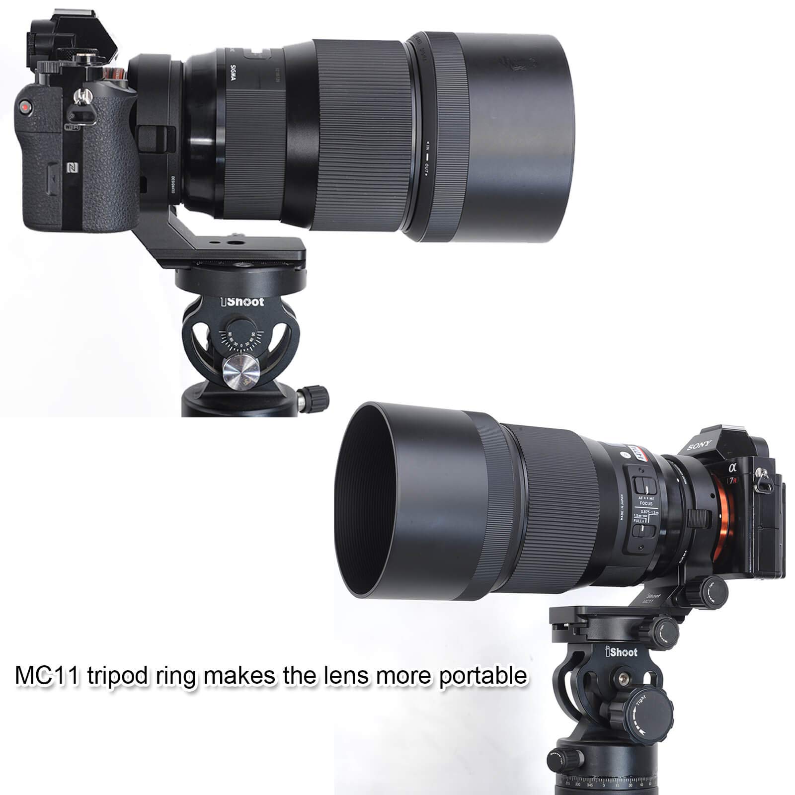 iShoot Tripod Mount Ring - All Metal Lens Collar Support Bracket for Sigma MC-11 Mount Converter (Canon EF-E Mount) | 61.5mm Lens Holder with Arca Swiss Quick Release Plate | Perfect for DSLR Photography, Videography & Travel Shooting