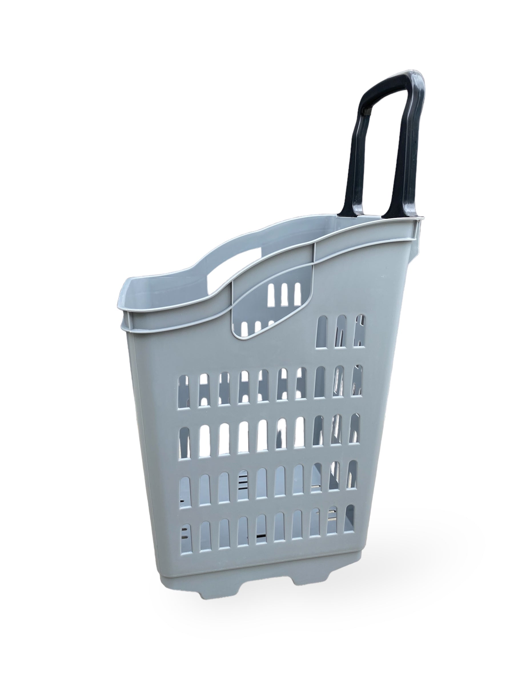 18.75x14.5x33.5 Inch Rolling Shopping Basket Cart with Wheels - Foldable Grocery Basket for Supermarket, Mall, and Home Storage - Heavy Duty Utility Cart for Shopping, Laundry, and Organizing