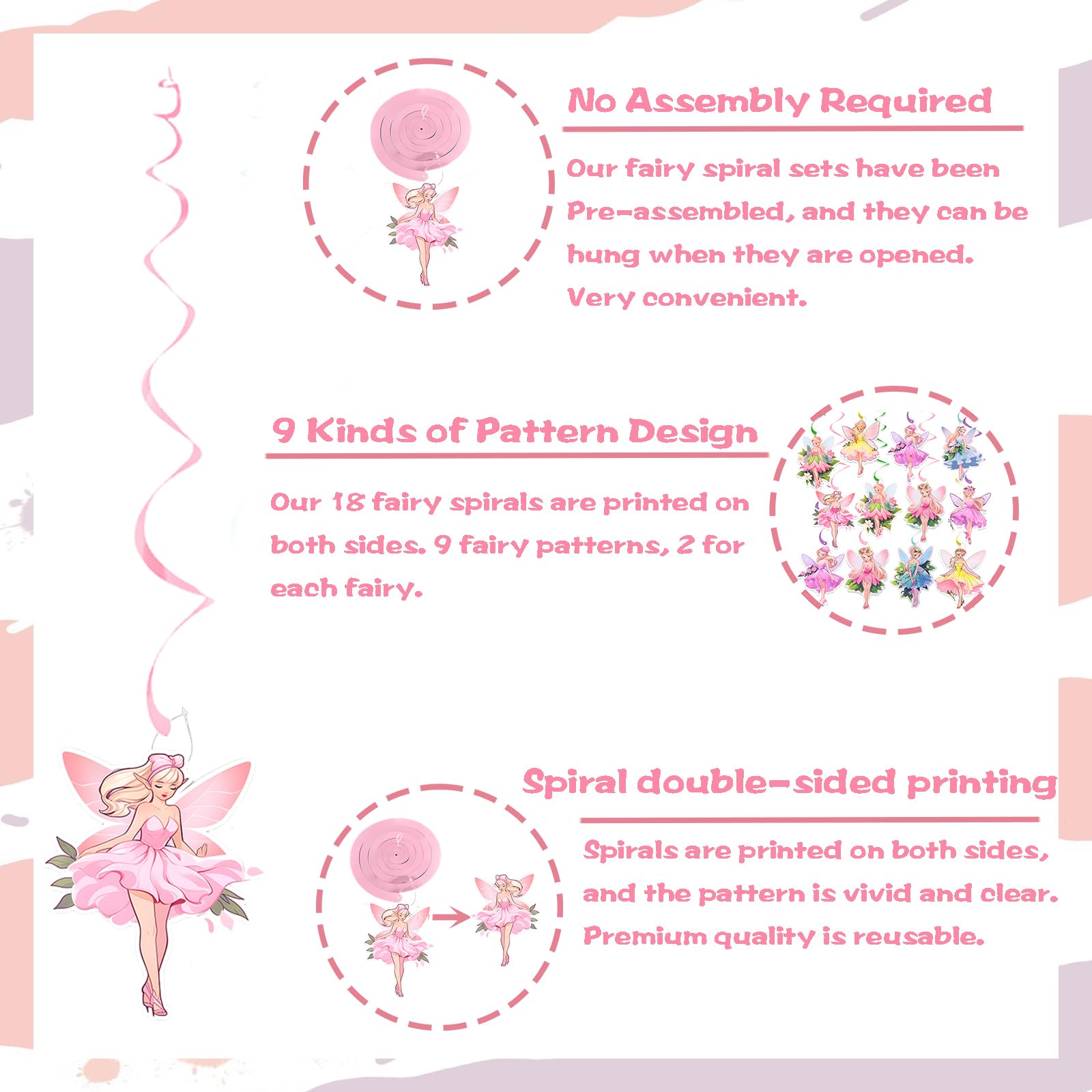 18PCS Fairy Party Decorations Set - First Birthday Decor, Butterfly & Flower Baby Shower Supplies for Girls - Perfect for Garden Parties, Fairy Themed Events & Magical Celebrations