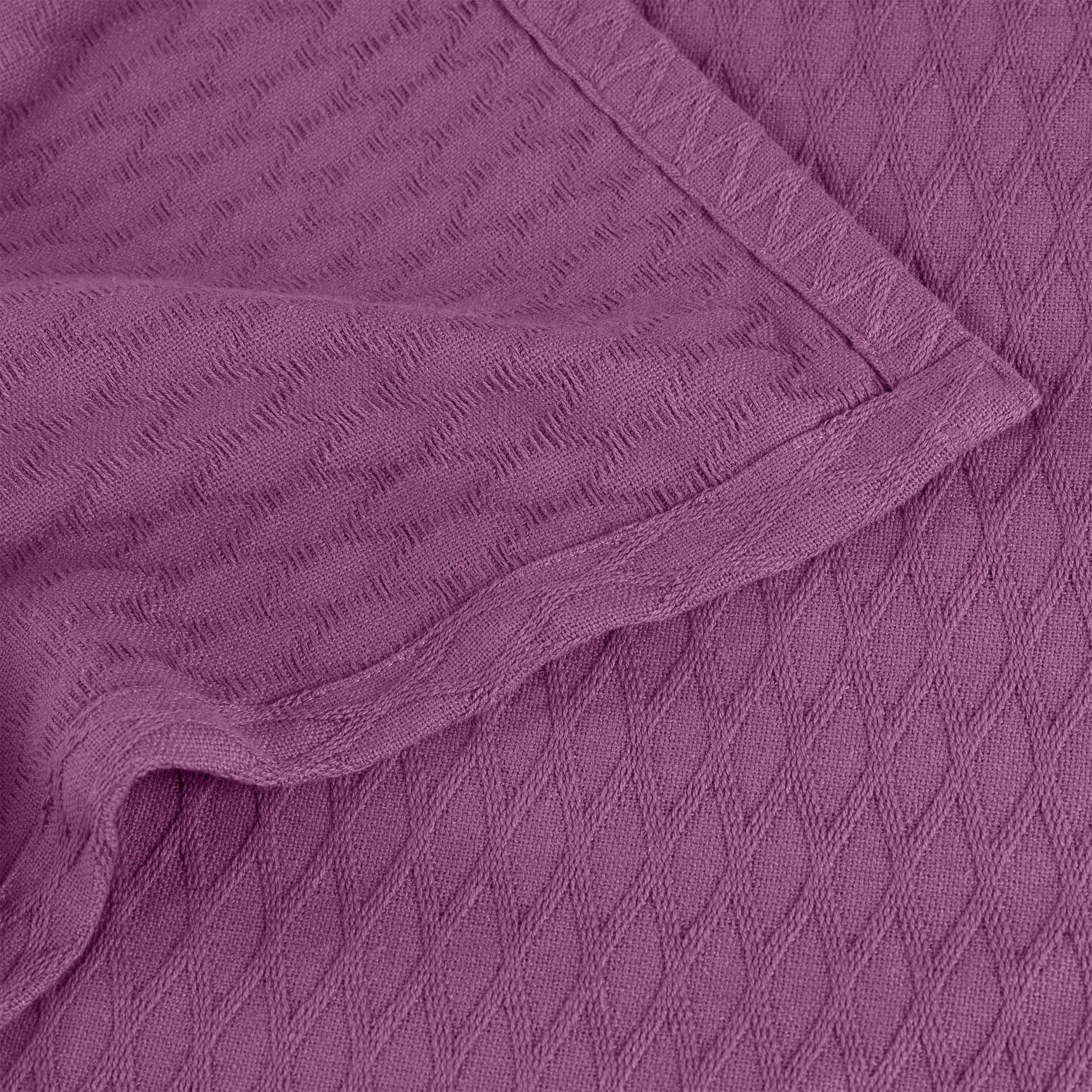 Premium Cotton All-Season Diamond Pattern Bed Blanket & Sofa Throw - Soft Cozy Blanket for Bedroom, Living Room, Travel and Gift Giving
