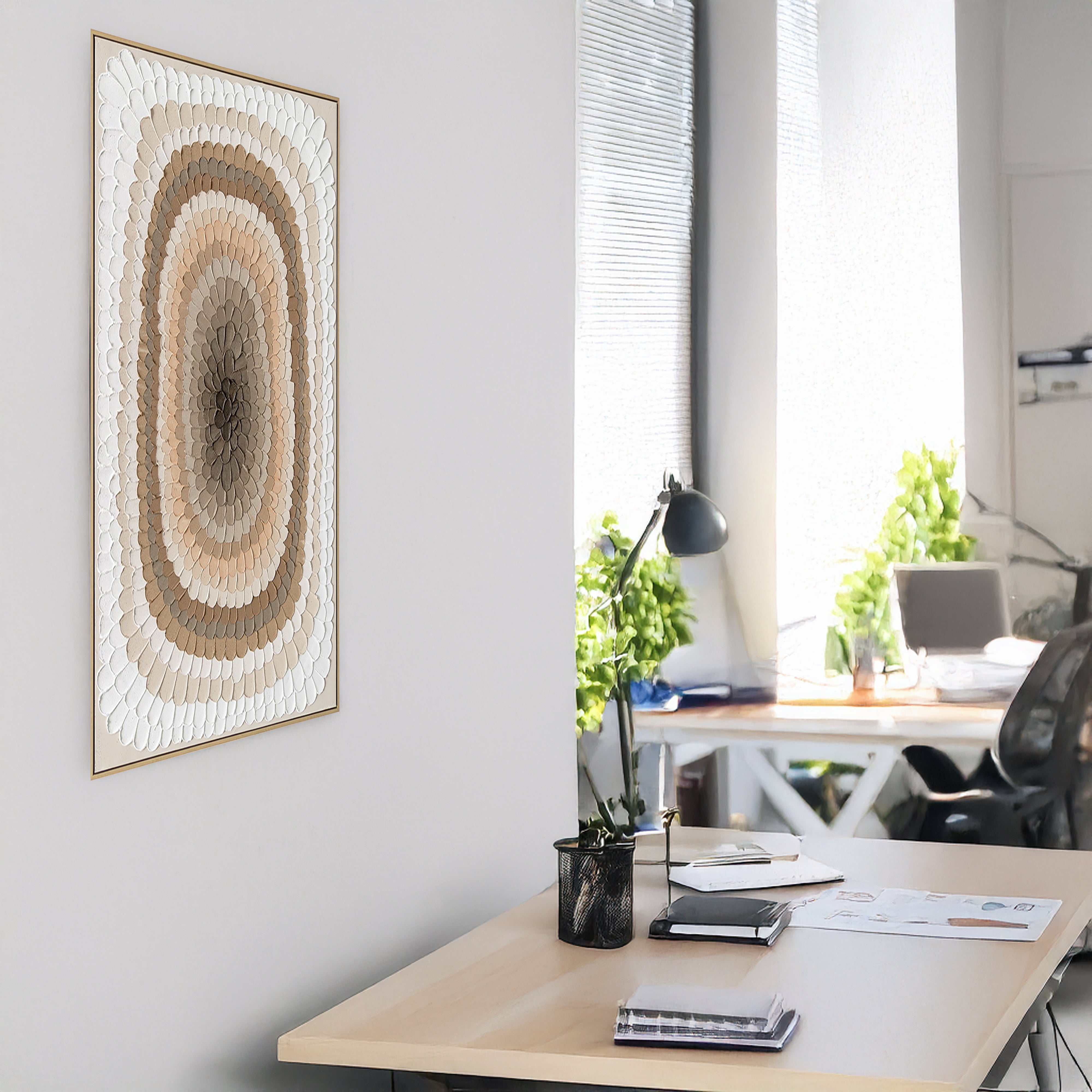 Urban Style Textured Ochre Oil Painting Brush Strokes - Perfect for Home Decor, Wall Art & Modern Interior Design