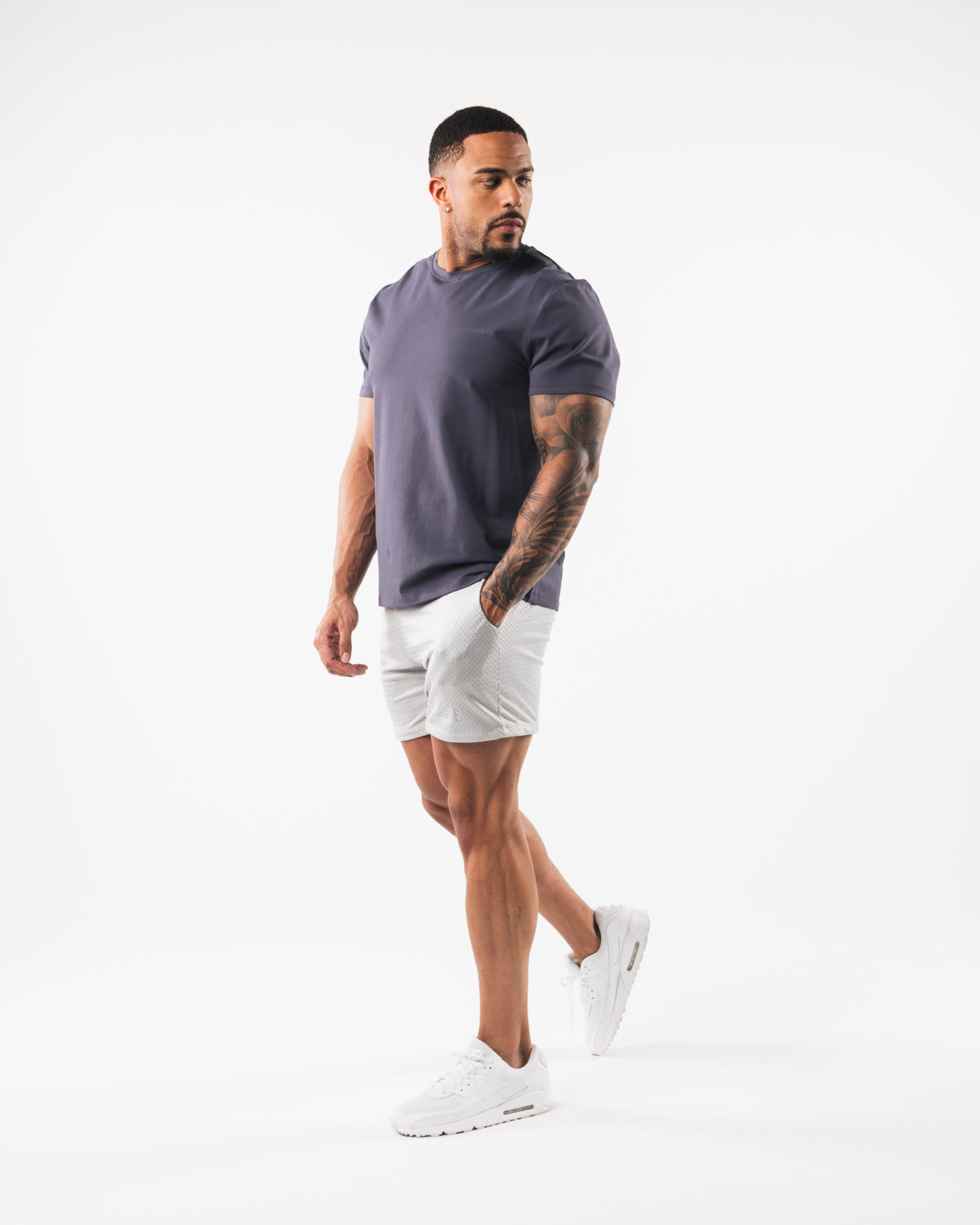 AA Mesh Shorts 6 Inch Oyster Grey - Lightweight Breathable Running Shorts for Men, Perfect for Gym Workouts & Summer Outdoor Activities