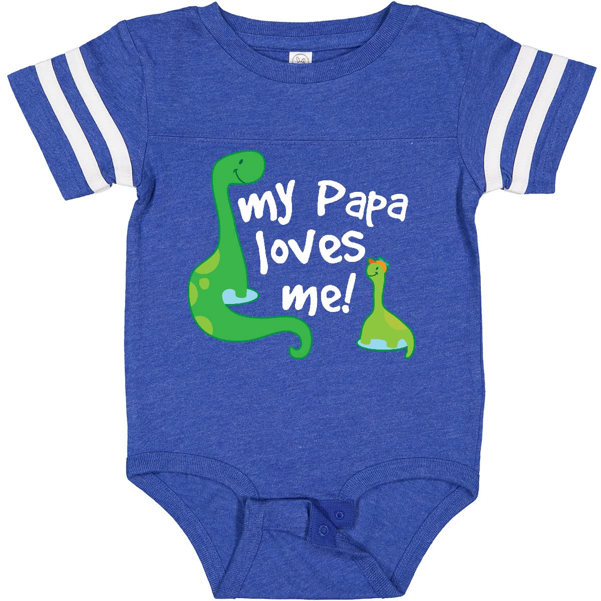 Inktastic My Papa Loves Me Dinosaur Baby Bodysuit - Cute Dino Graphic Onesie for Newborns & Infants | Soft Cotton Unisex Romper | Perfect for Father's Day, Family Photos & Playtime