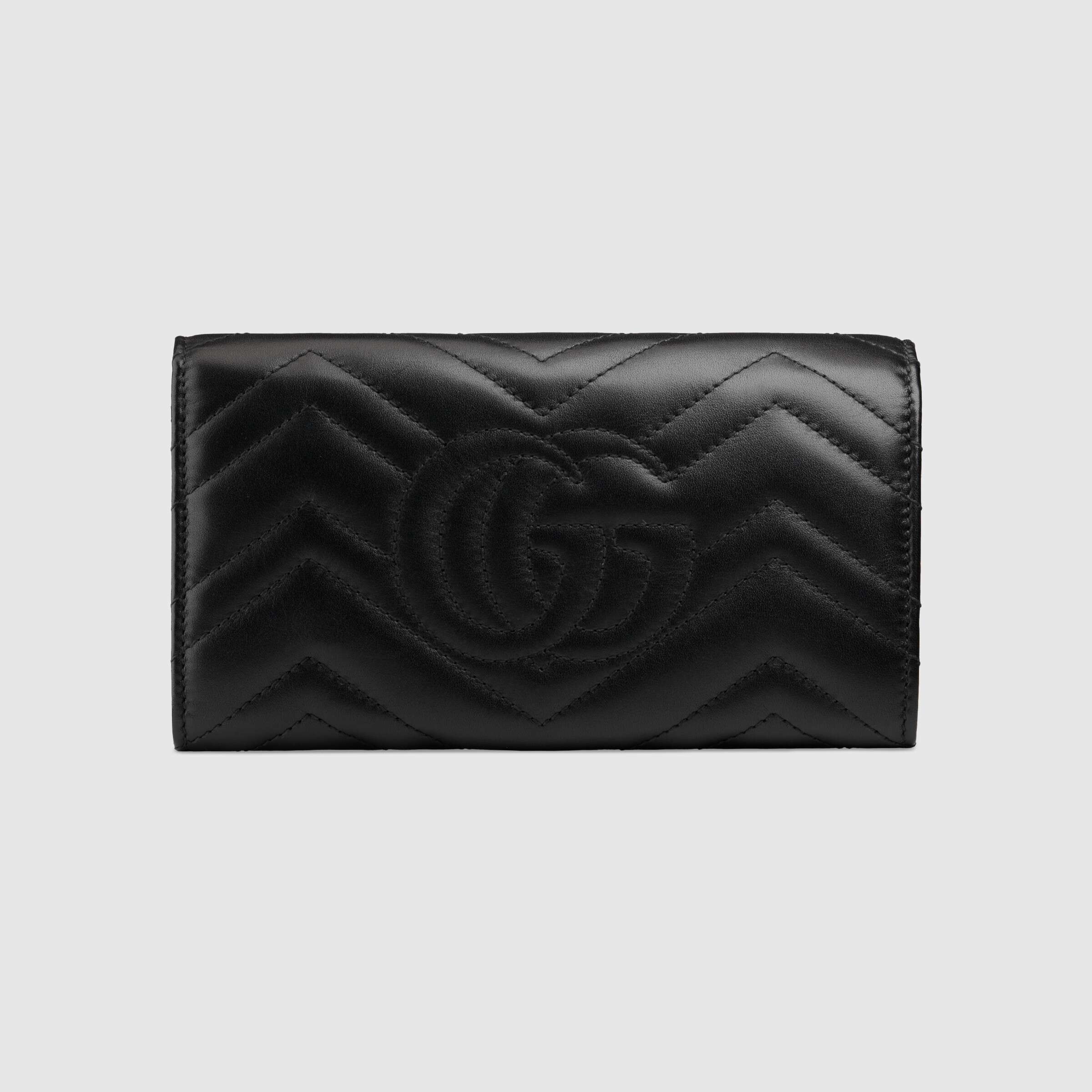 Gucci GG Marmont Continental Wallet with Animal Studs - Black Leather Designer Wallet for Women | Perfect for Everyday Use, Parties & Gift Giving