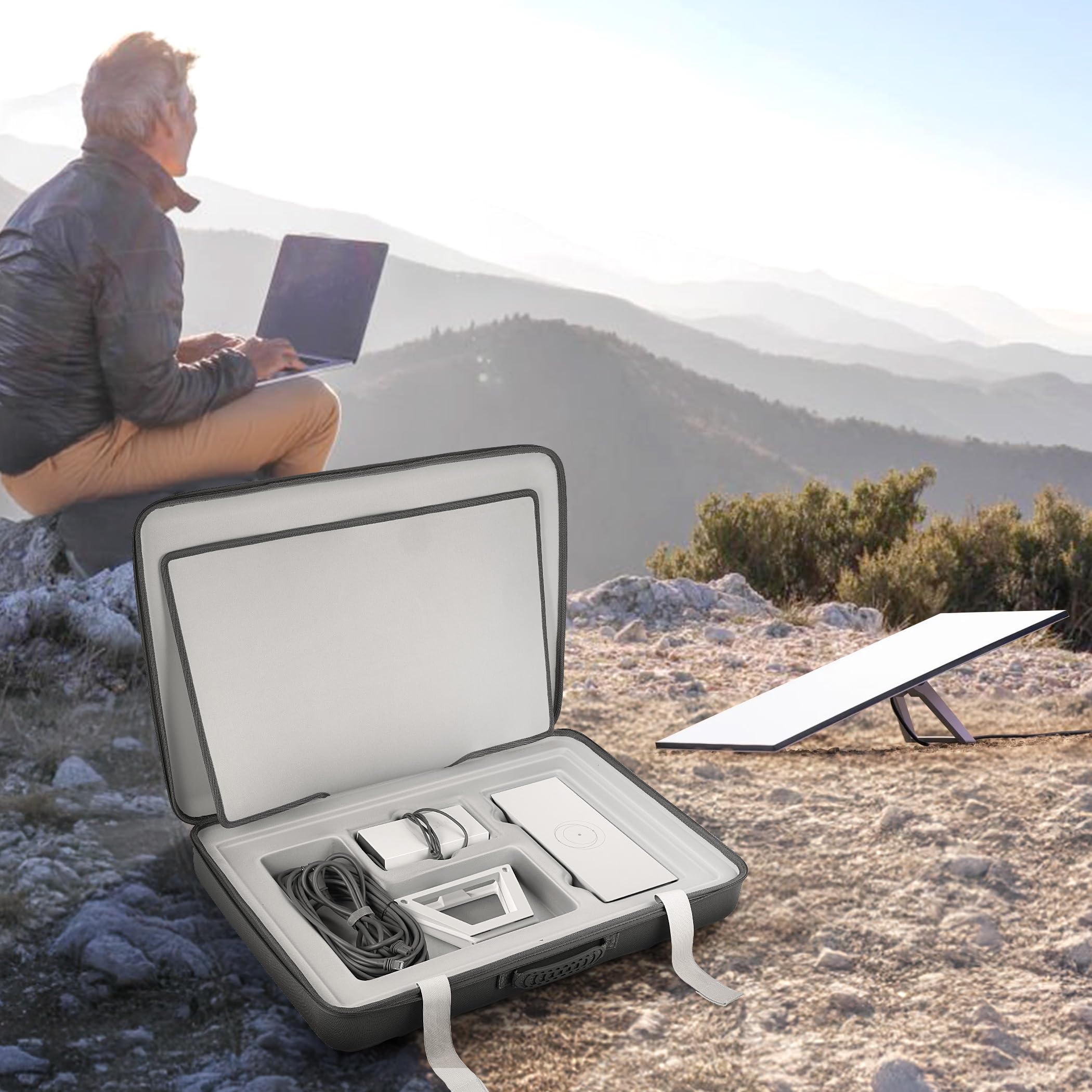 Starlink Gen 3 Travel Case - Portable Protective Carrying Case & Organizer Bag for Starlink Satellite Internet - Perfect for Outdoor Camping, RV Trips & Road Adventures