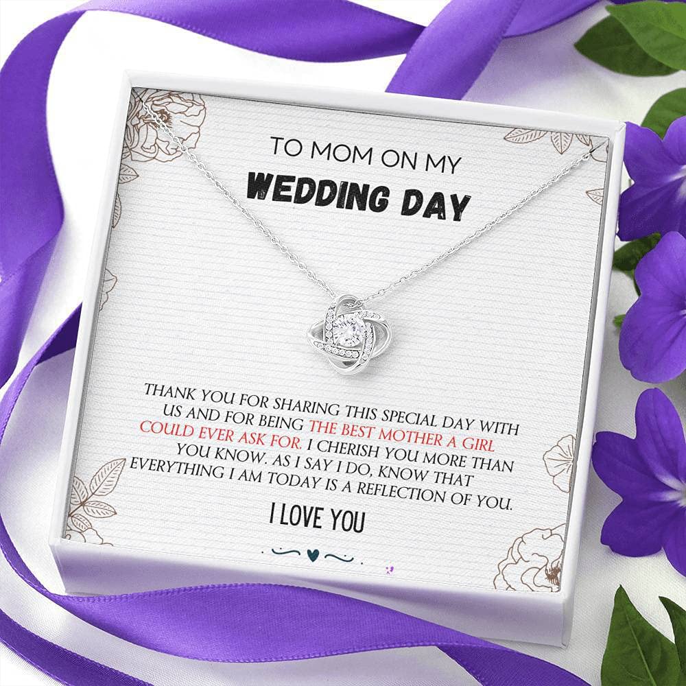 Elegant Love Knot Necklace for Mother of the Bride - Perfect Wedding Gift from Bride or Groom | Thoughtful Present for Mother-in-Law, Stepmom & Special Moms | Ideal for Weddings, Anniversaries & Mother's Day