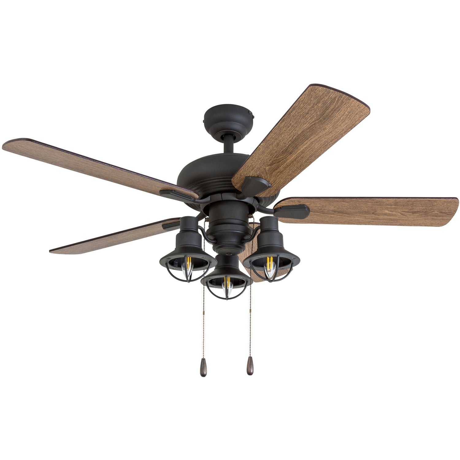 42 Inch Bronze Piercy Ceiling Fan with Pull Chain - Perfect for Living Room, Bedroom, and Outdoor Patio Cooling