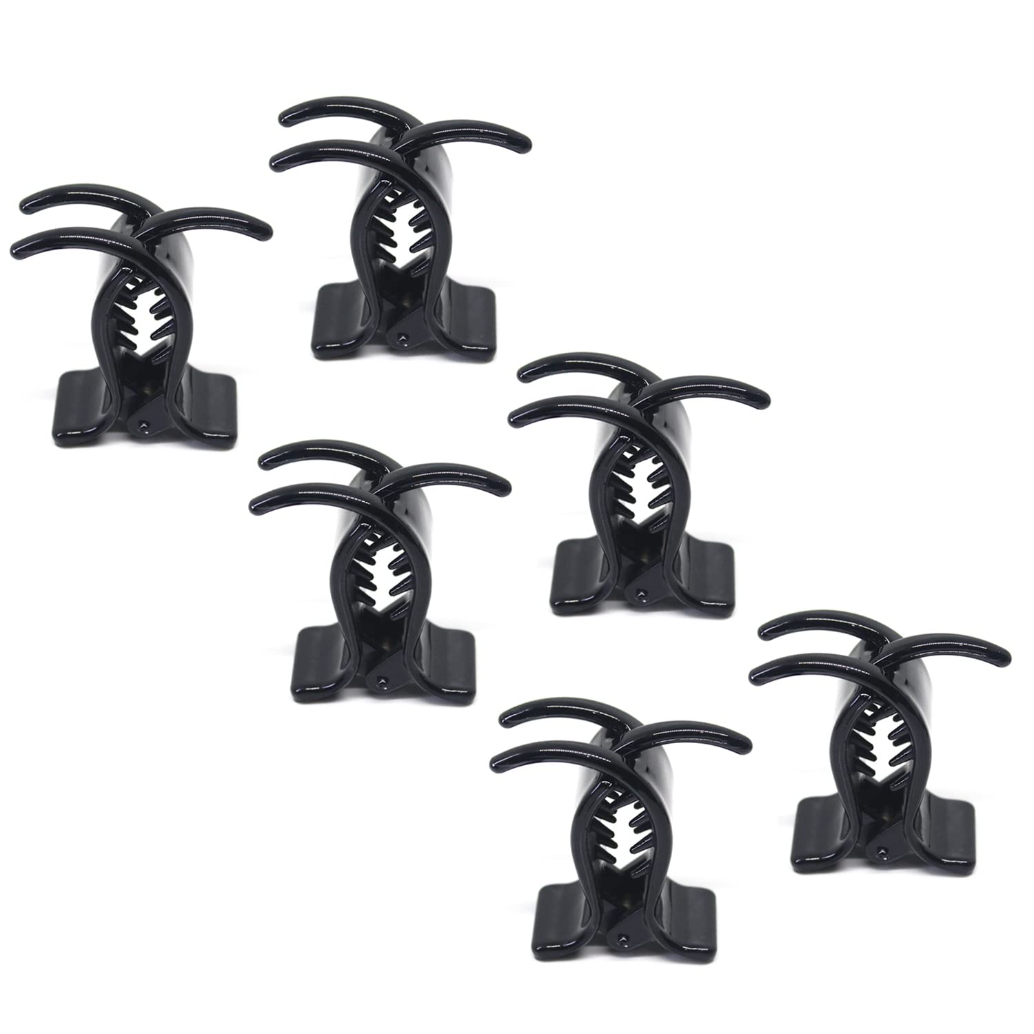 NSB Herbals Black Plastic Hair Claw Clips for Women & Girls - Medium Size Trendy Hair Clips (Pack of 6) - Perfect for Ponytails, Buns & Everyday Hairstyles