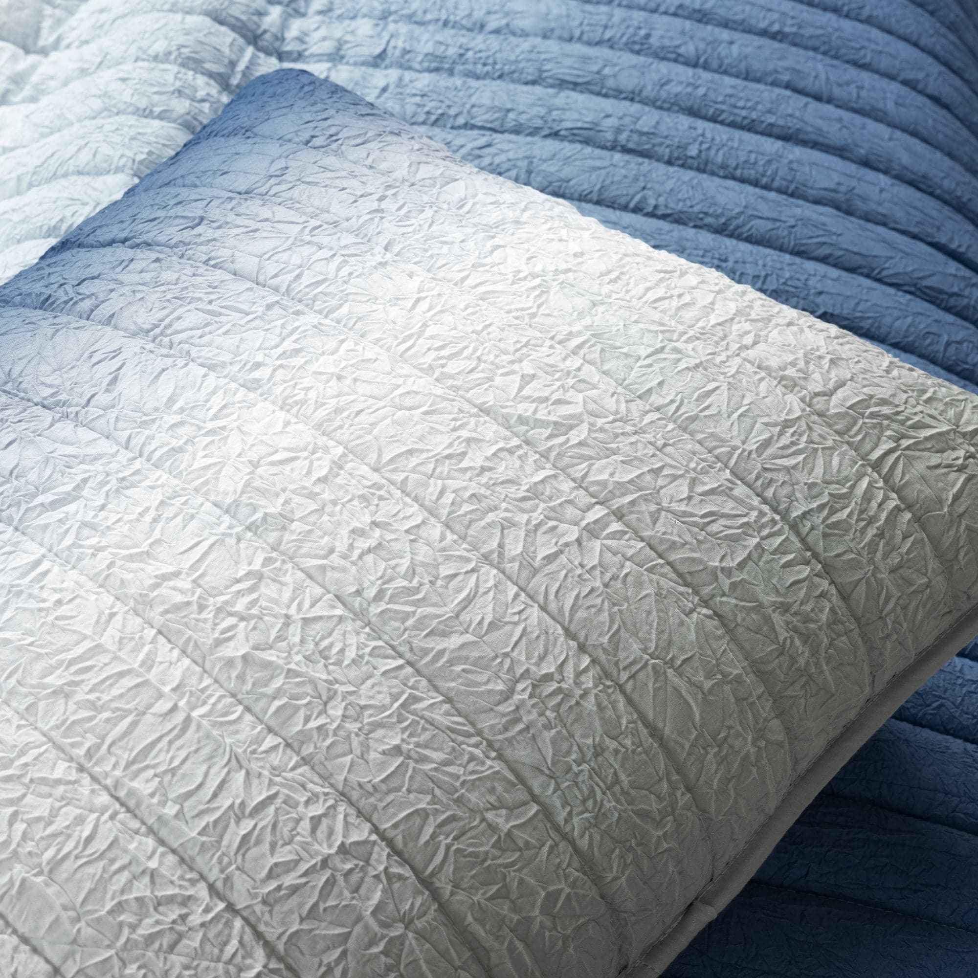 Crinkle Ombre Oversized Quilt 3-Piece Set - Soft Textured Bedding for Master Bedroom, Guest Room & Cozy Home Decor